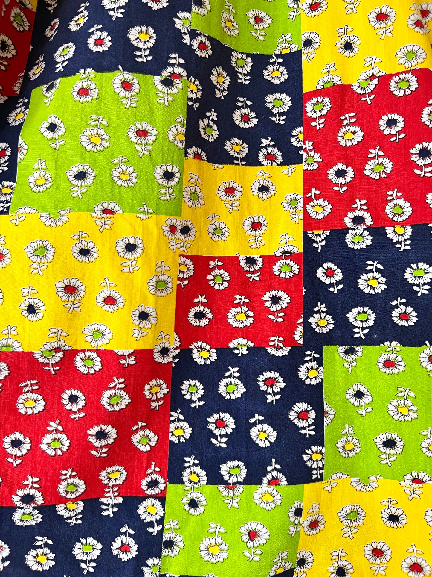 60s Primary Patchwork Yellow Jumpsuit -