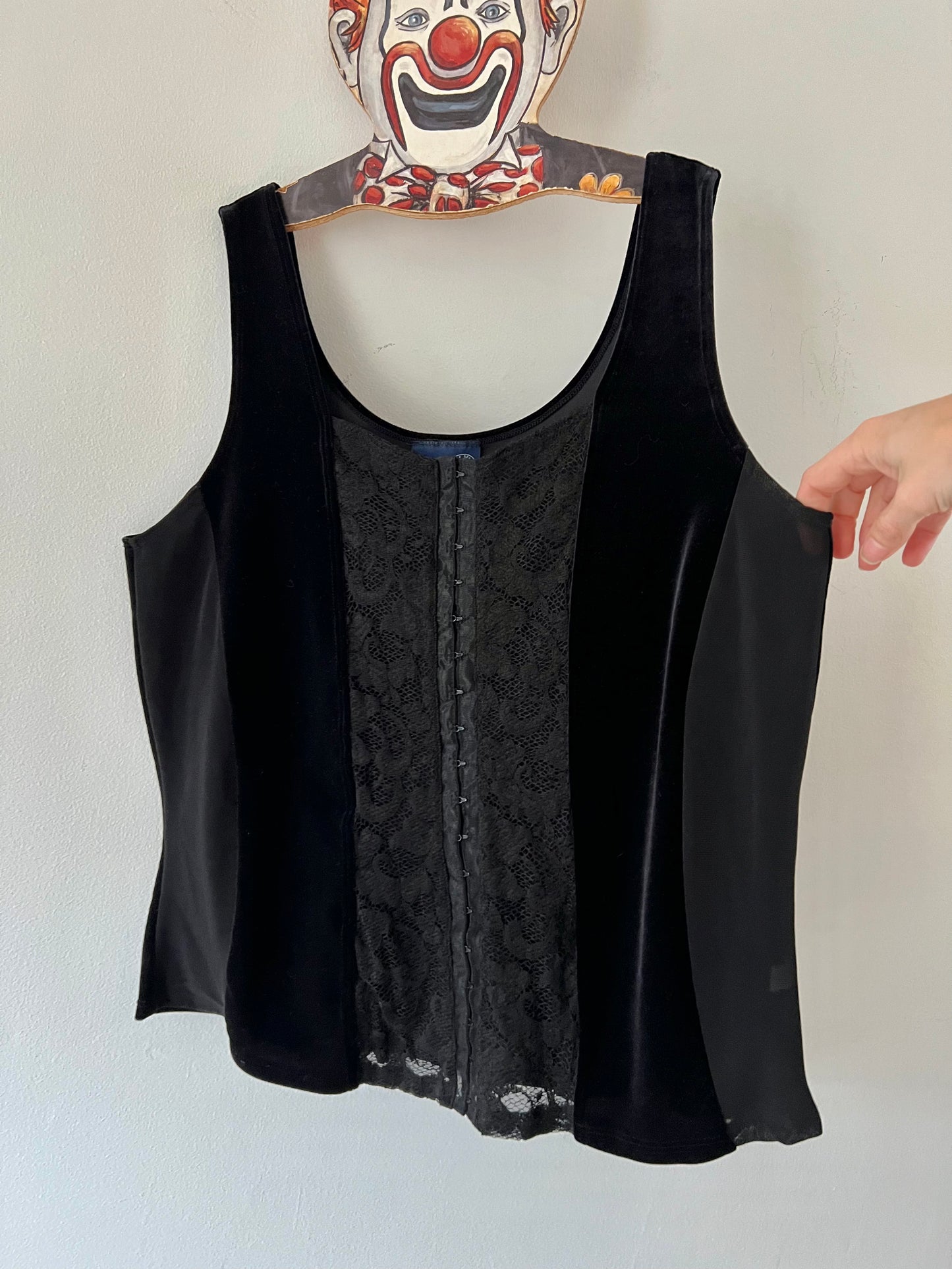 Y2K Goth Fairy Velvet Bustier Tank - L-1X