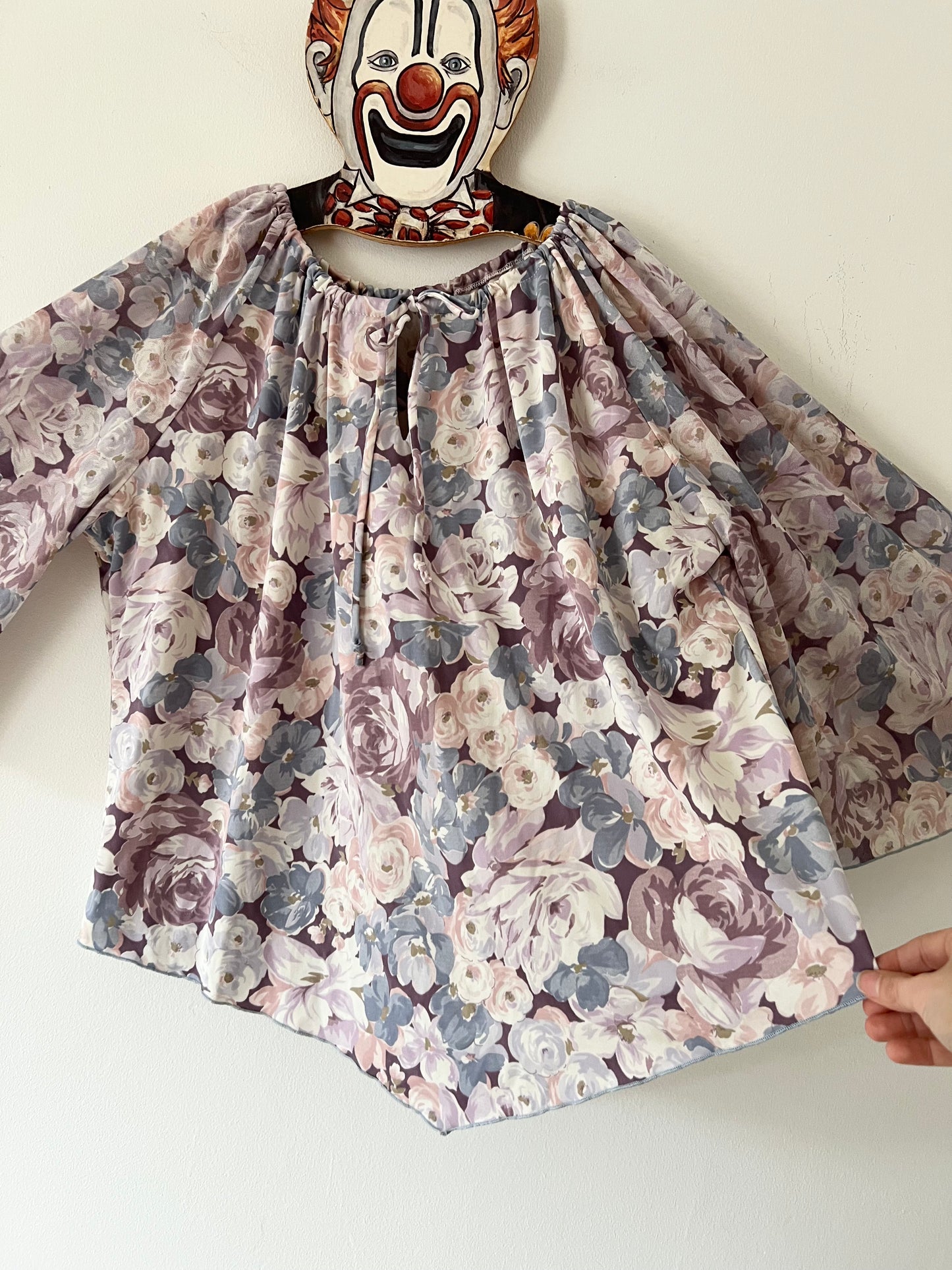 70s Floral Bell Sleeve Top - 2\3XL