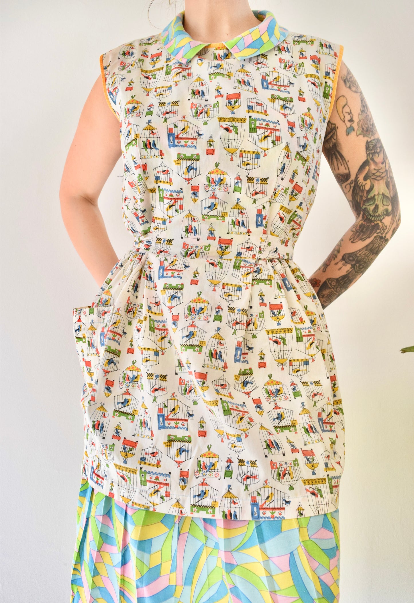 HANDMADE LOVER BIRDS HOUSE SMOCK - M/L