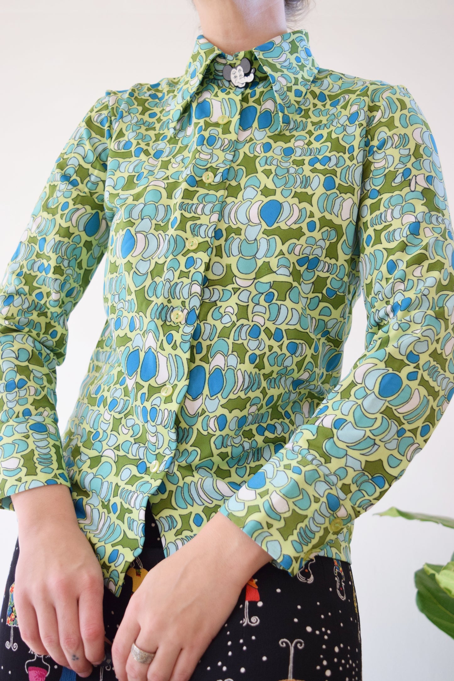 70S KALEIDOSCOPE BLOUSE - SMALL