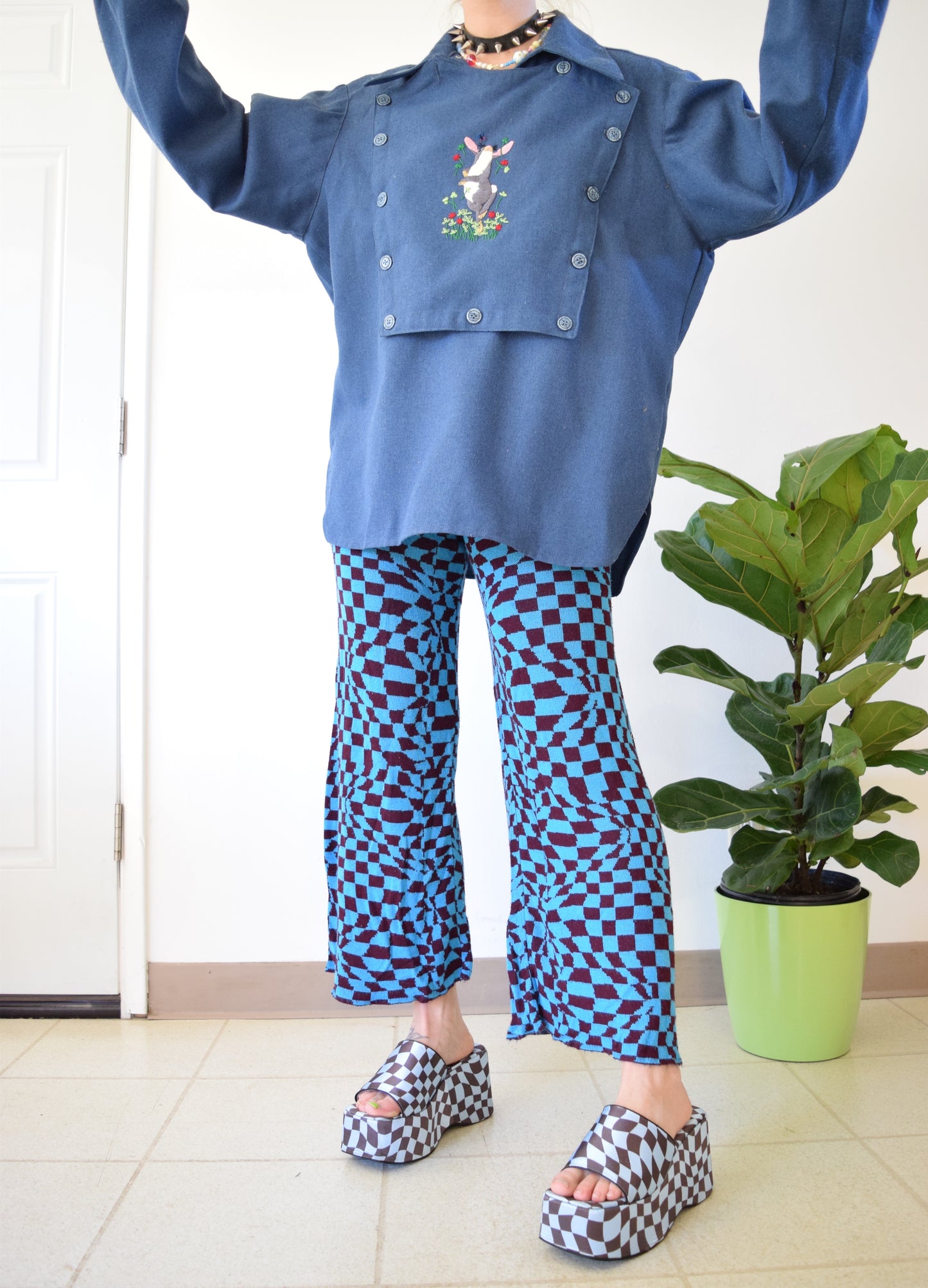 70s EMBROIDERED SAILOR TOP - XL