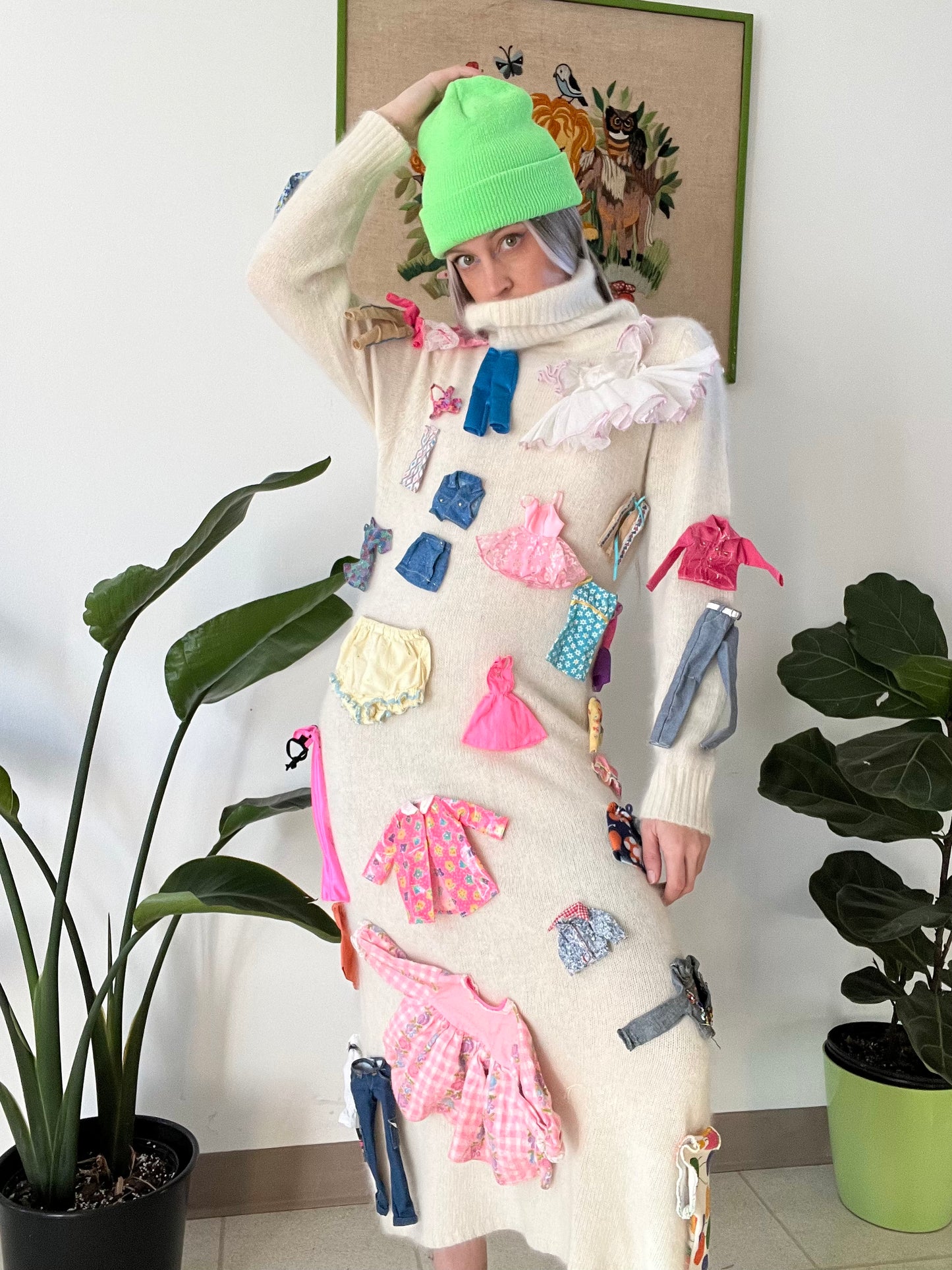 Reworked Angora Barbie Clothes Maxi Dress