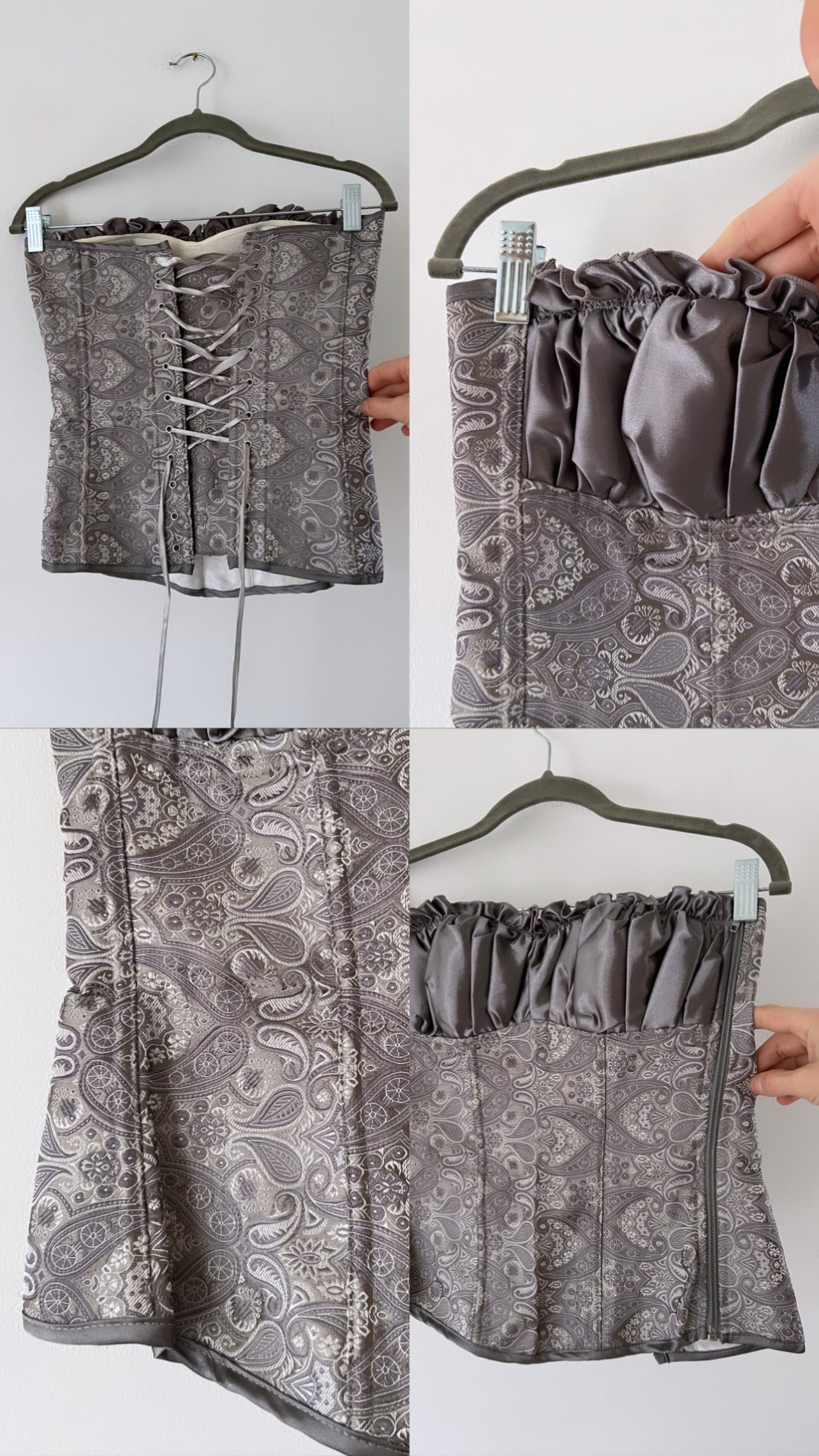 Y2K Romantic Iridescent Paisley Corset - XS-M