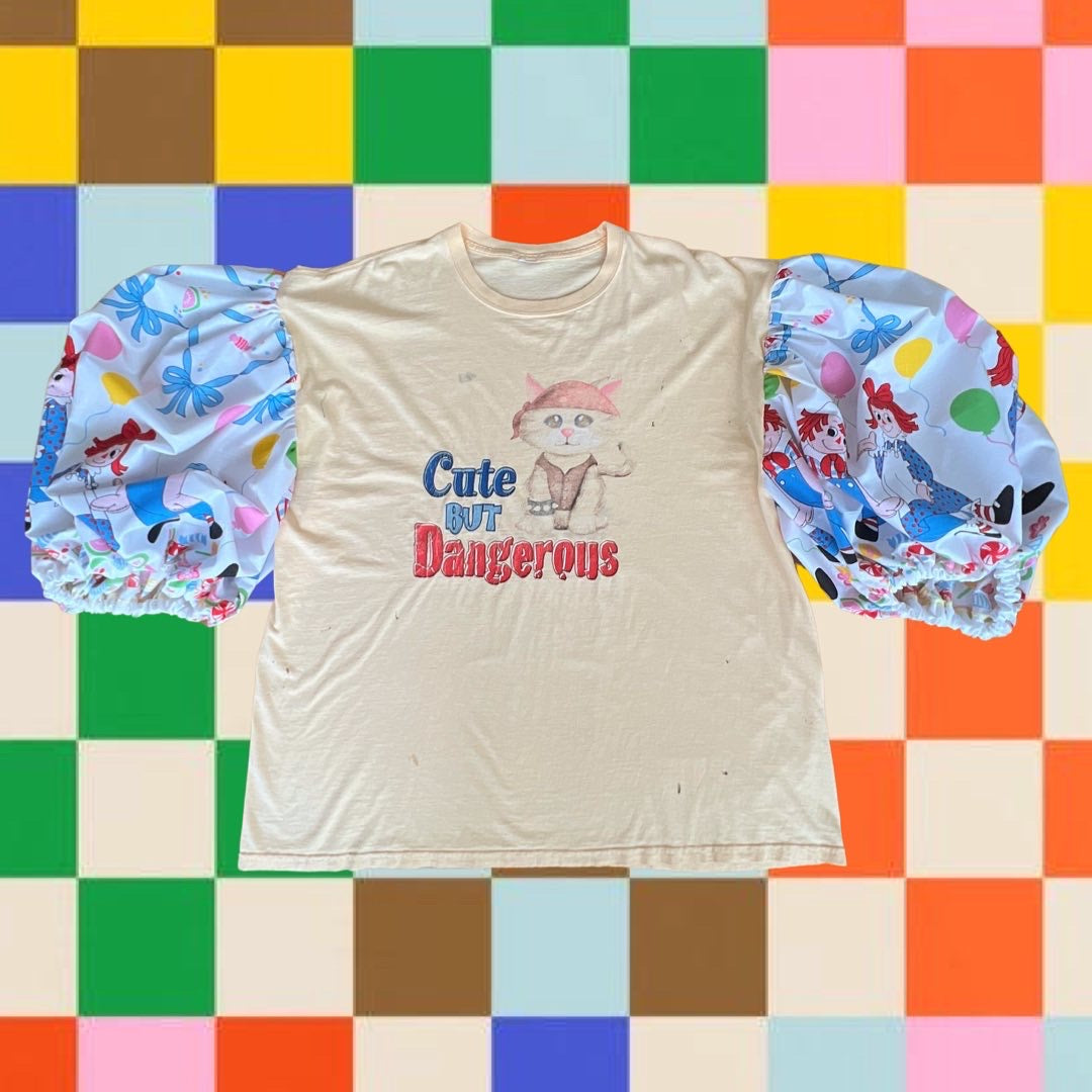 Cute But Dangerous Reworked Puff Sleeve Tee