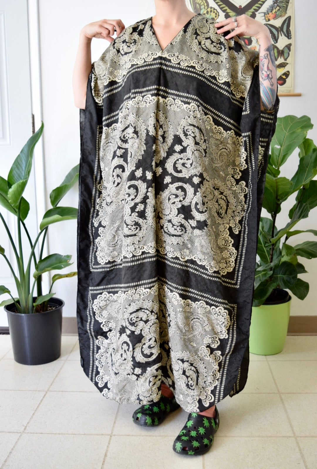 80s Silky Caftan Dress