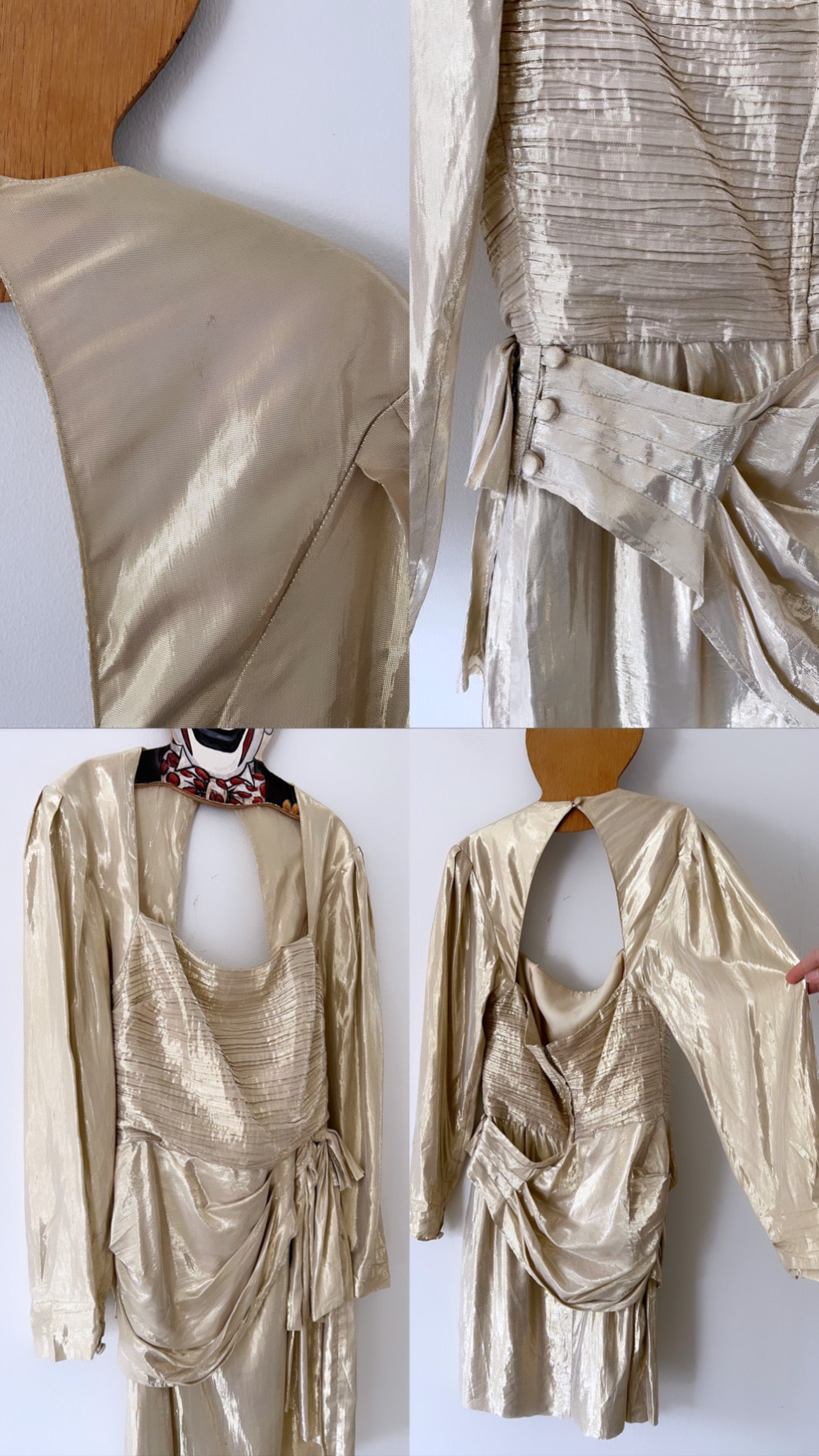 80s Metallic Gold Disco Mini/Midi - S/M