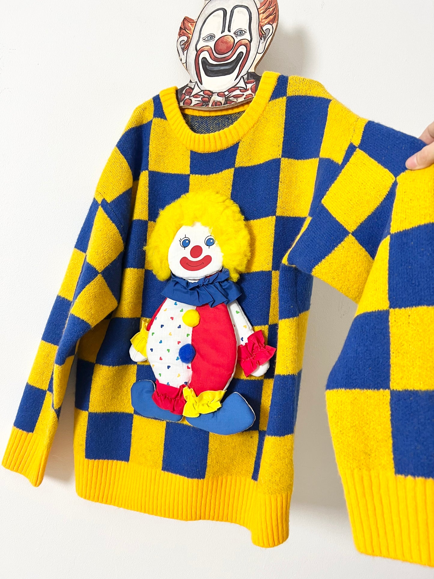 Reworked by me 🤡 cLoWn checkerboard sweater