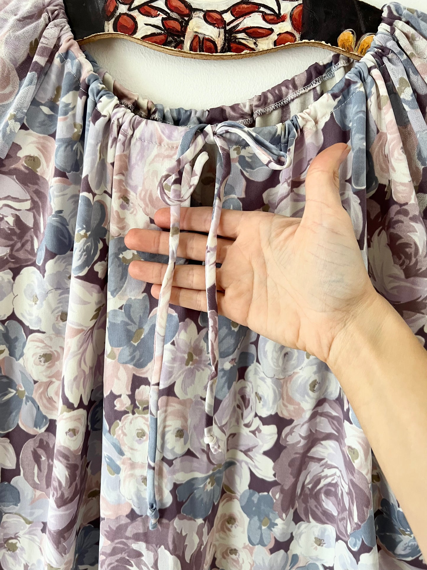70s Floral Bell Sleeve Top - 2\3XL