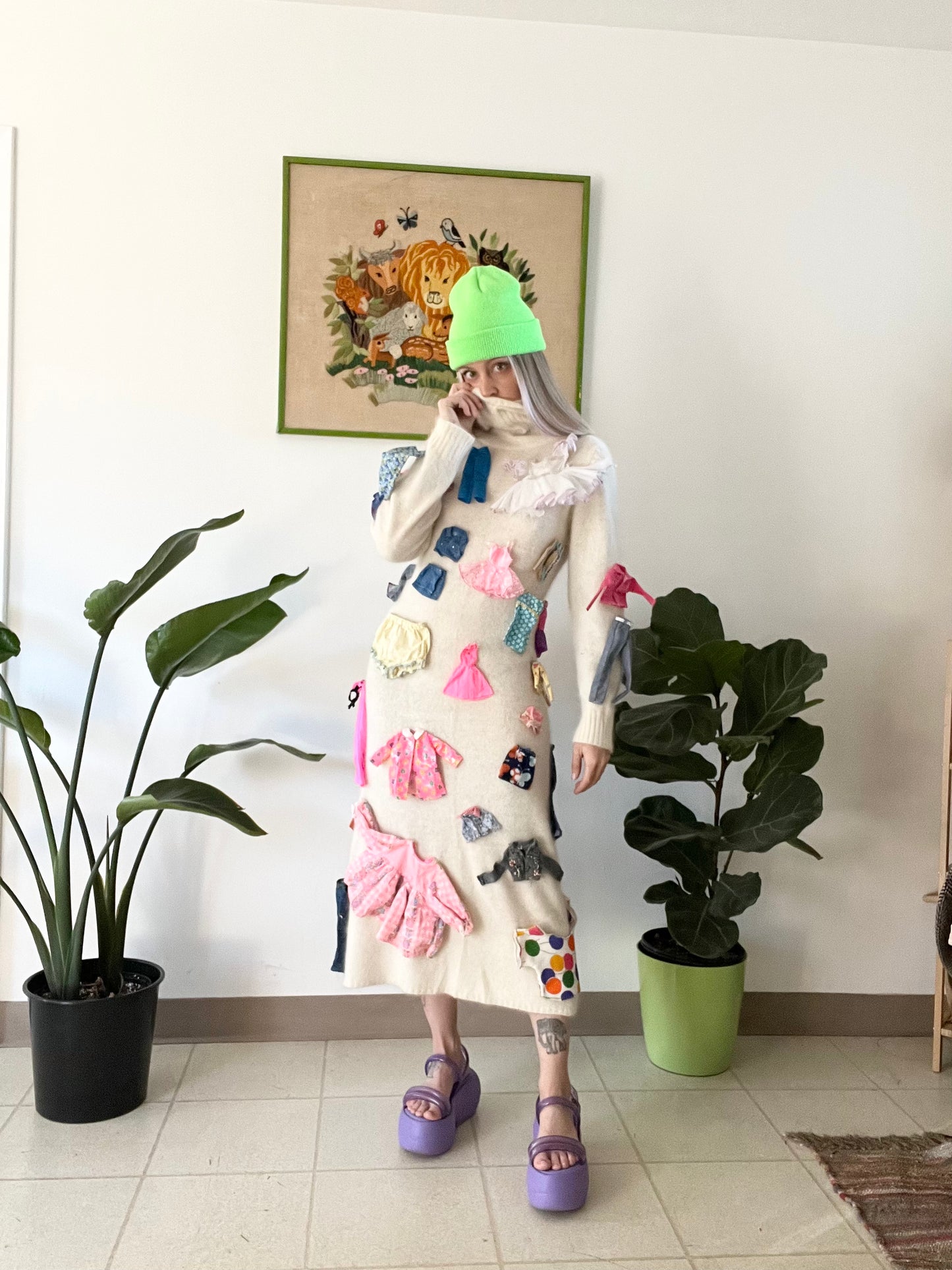 Reworked Angora Barbie Clothes Maxi Dress