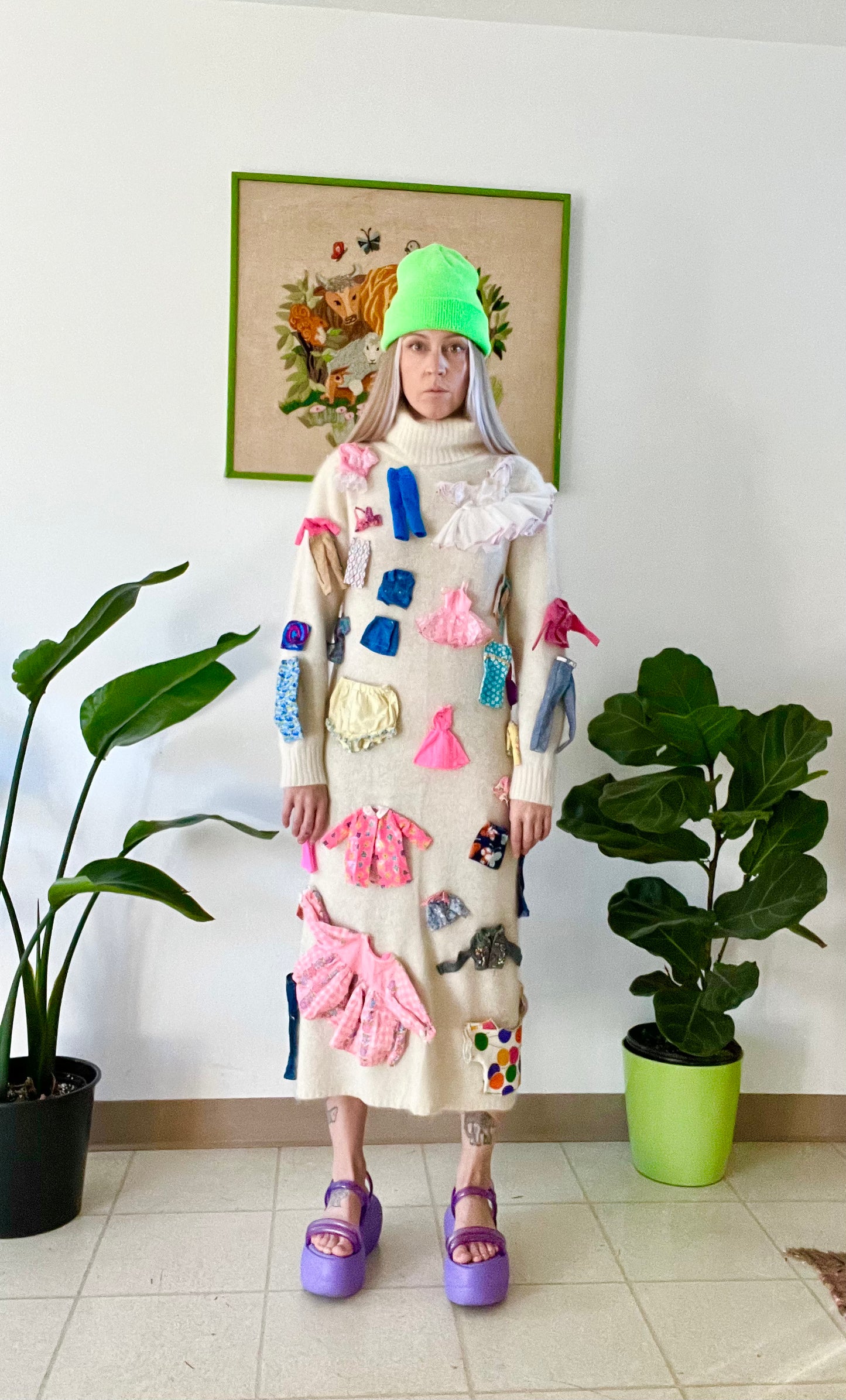 Reworked Angora Barbie Clothes Maxi Dress
