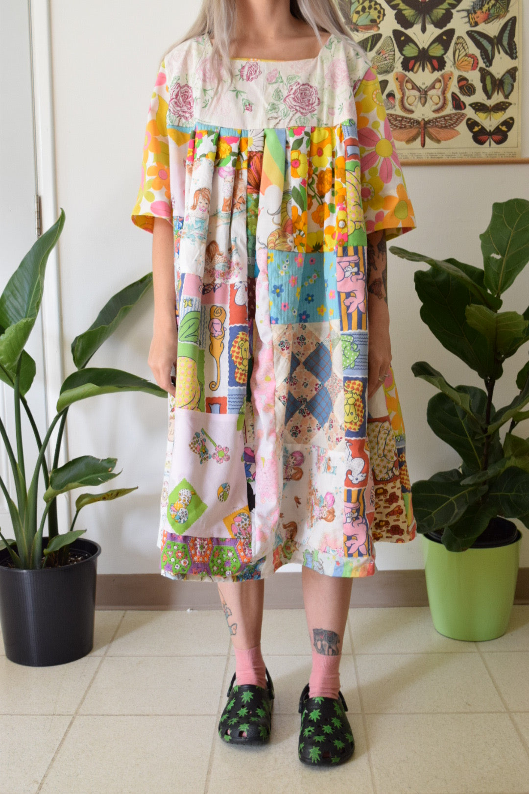 OWLEPHANT ORIGINAL DREAM PATCHWORK MIDI DRESS