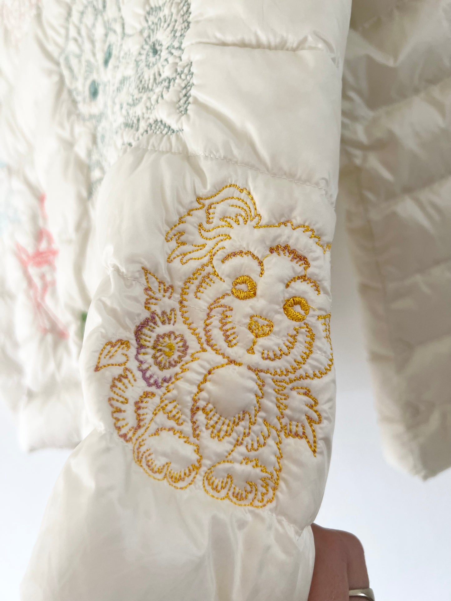 Embroidered Kitschy Down Puffer Jacket - S/M