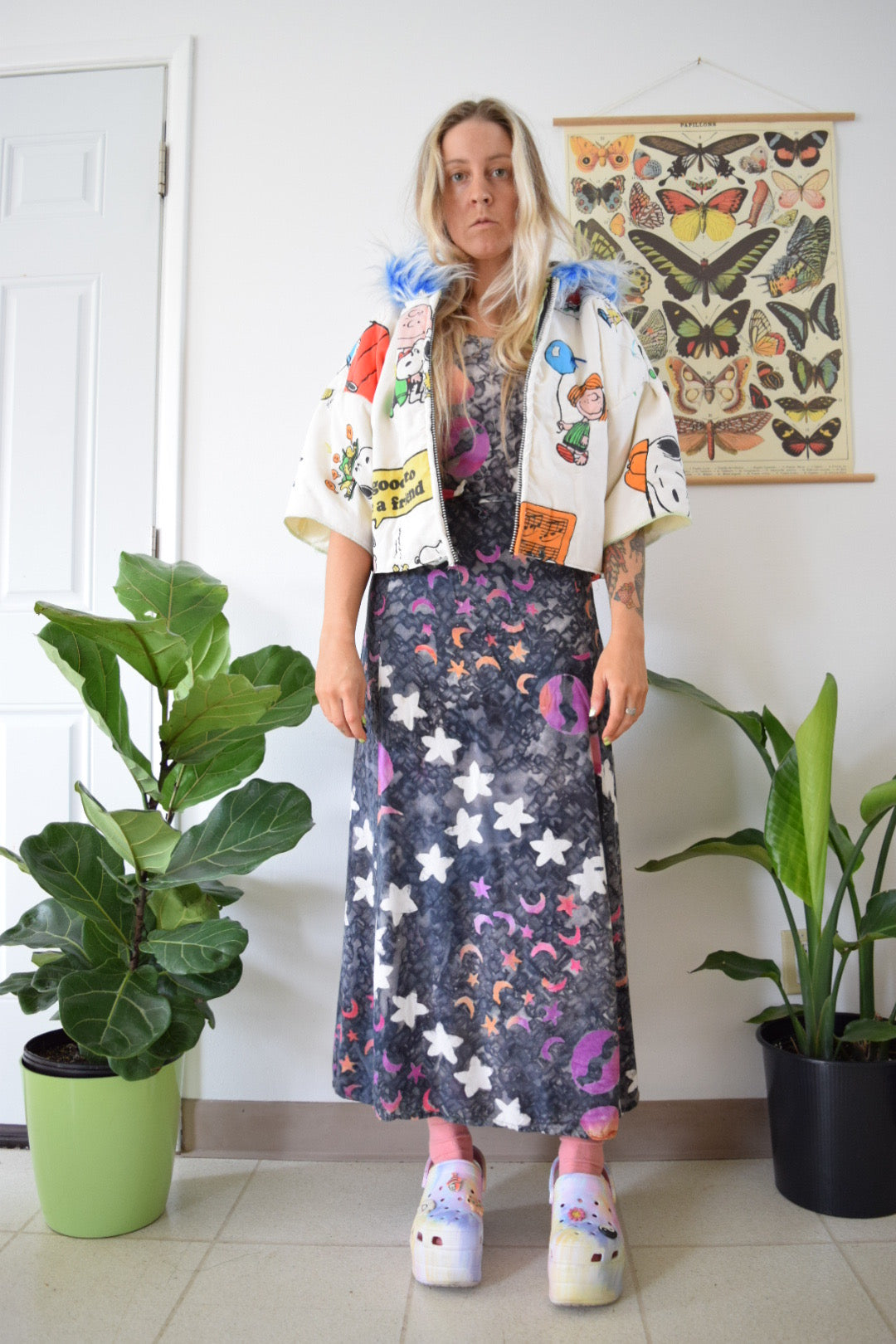 90s Stars n Moon Maxi Dress