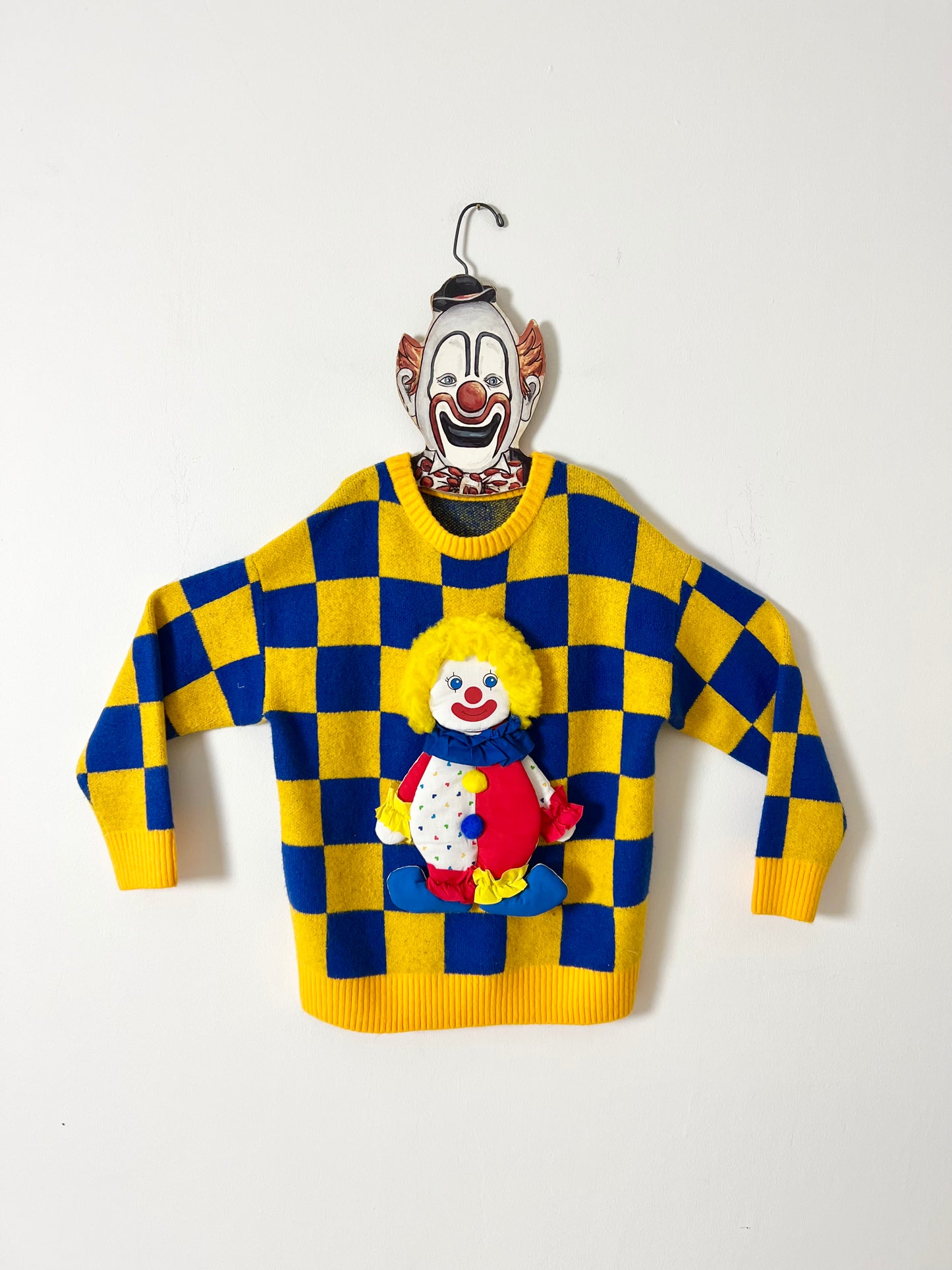 Reworked by me 🤡 cLoWn checkerboard sweater