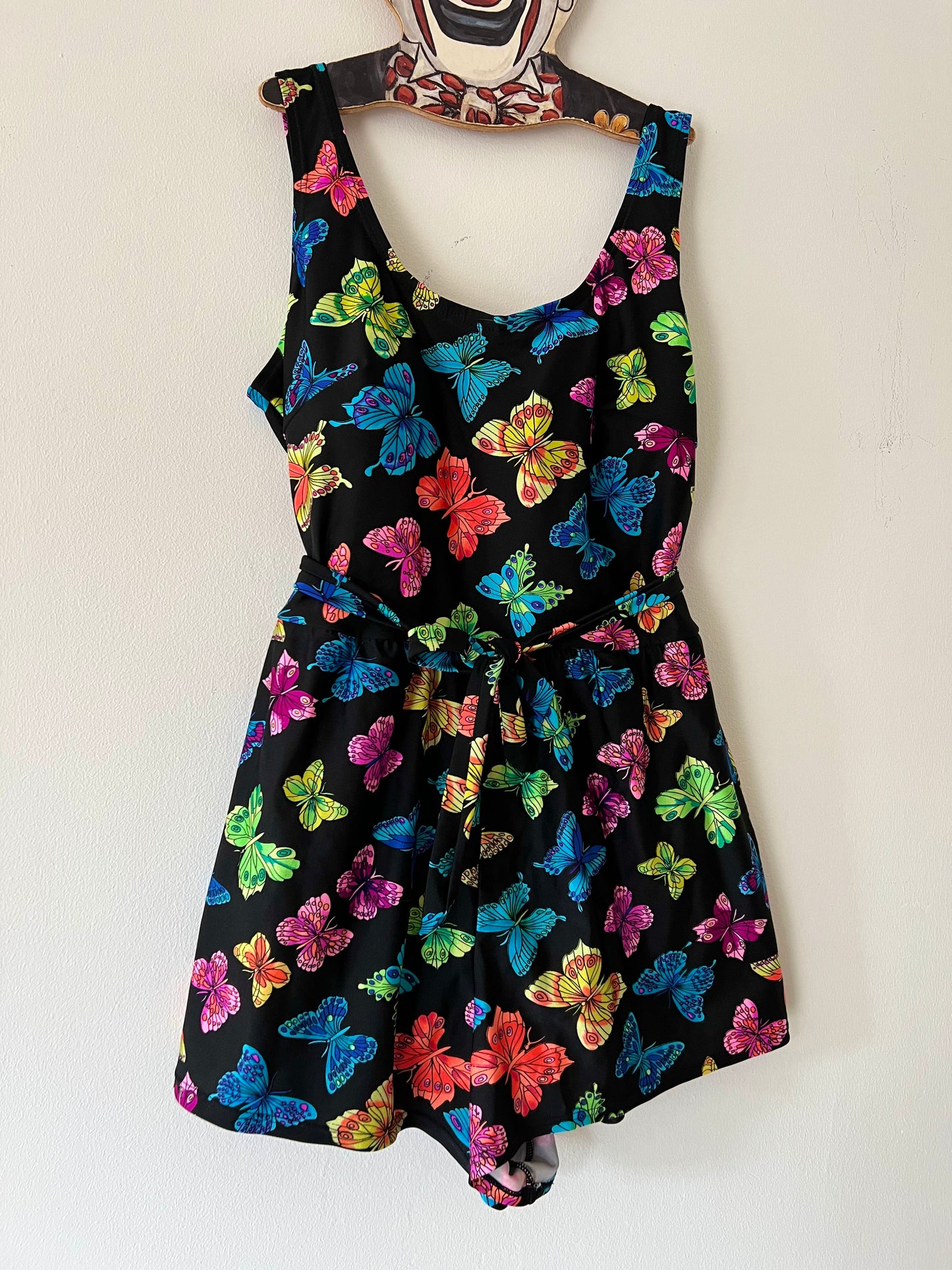 90s Technicolor Butterfly Swimsuit