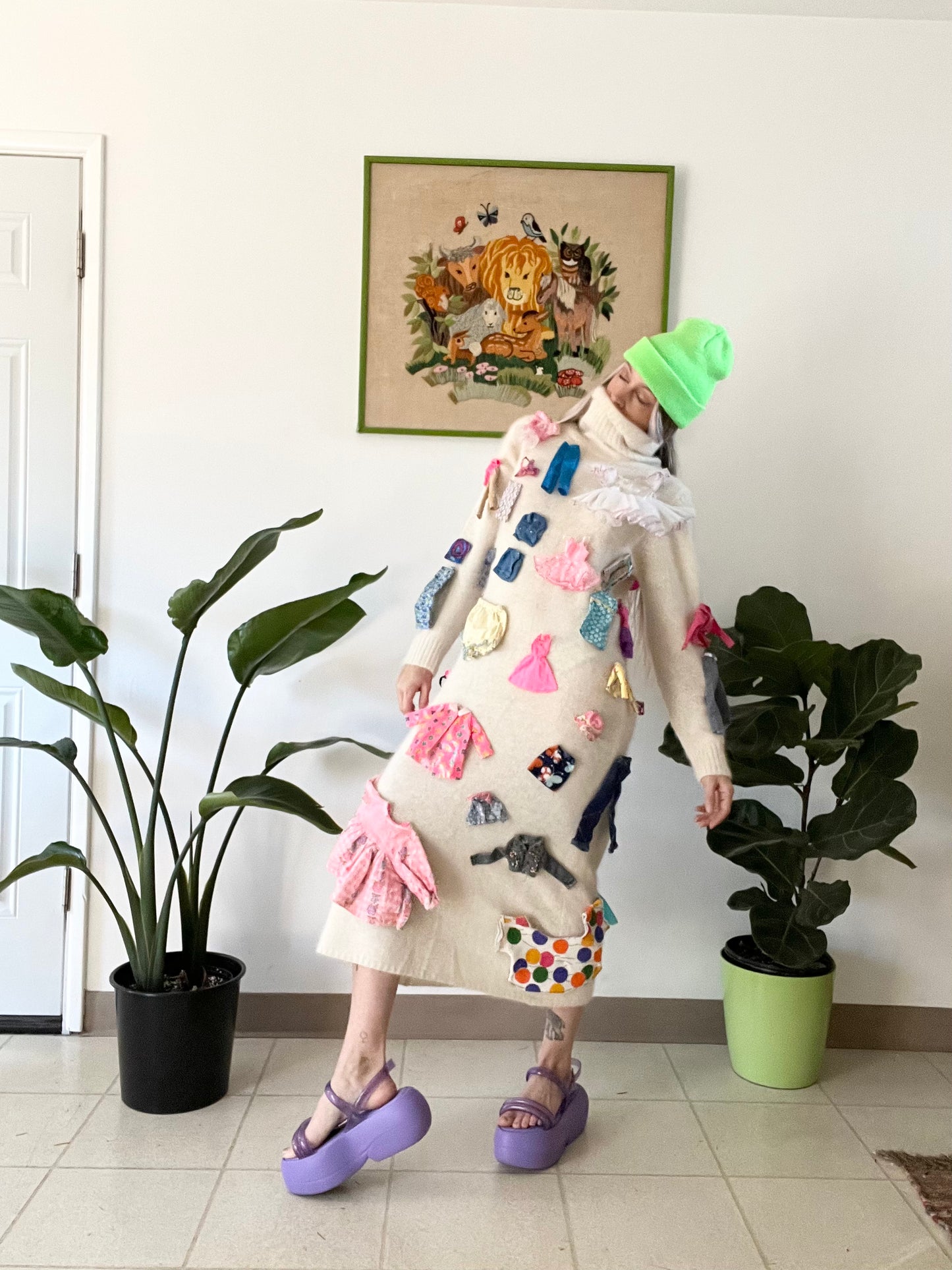 Reworked Angora Barbie Clothes Maxi Dress