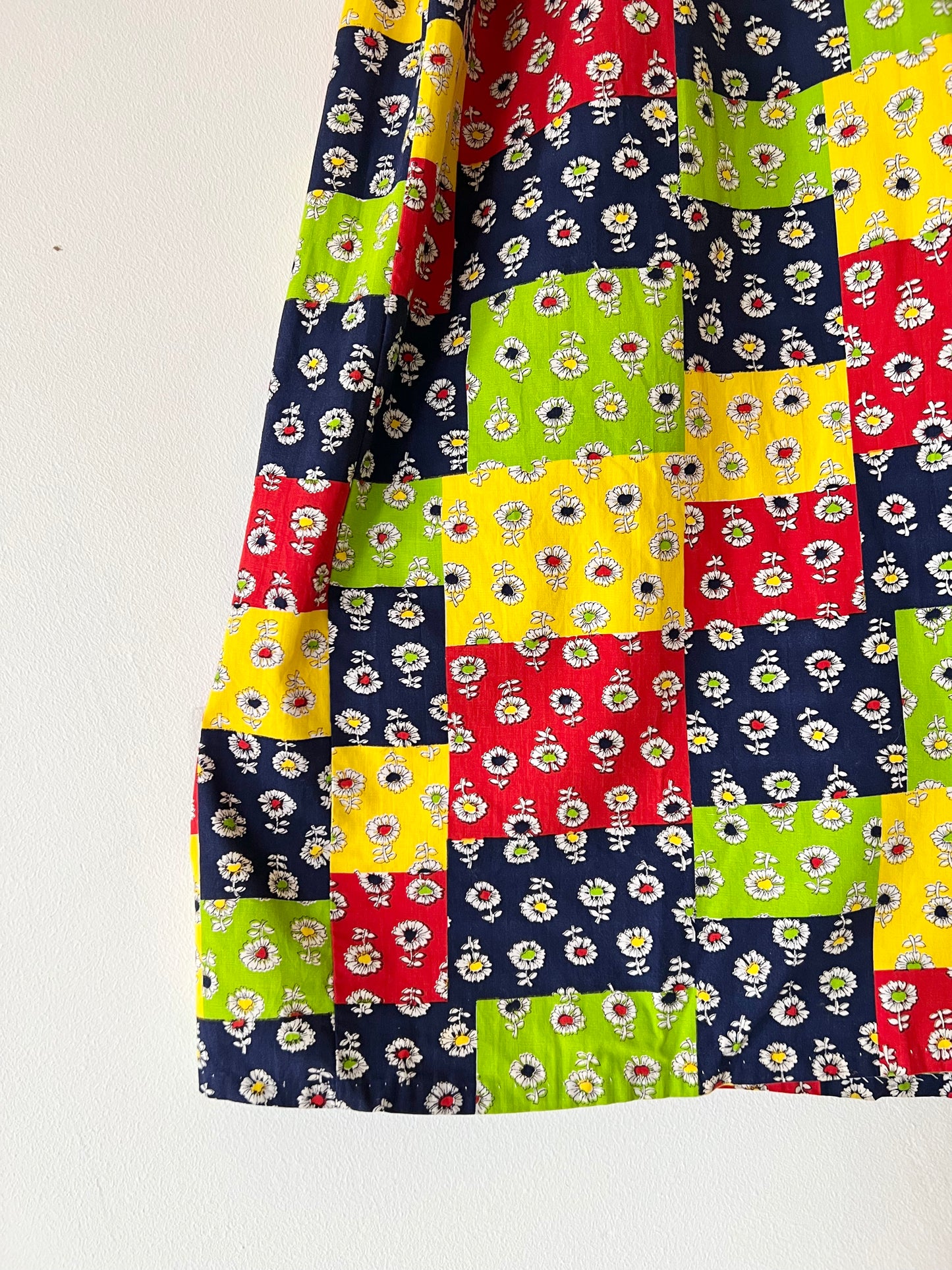 60s Primary Patchwork Yellow Jumpsuit -