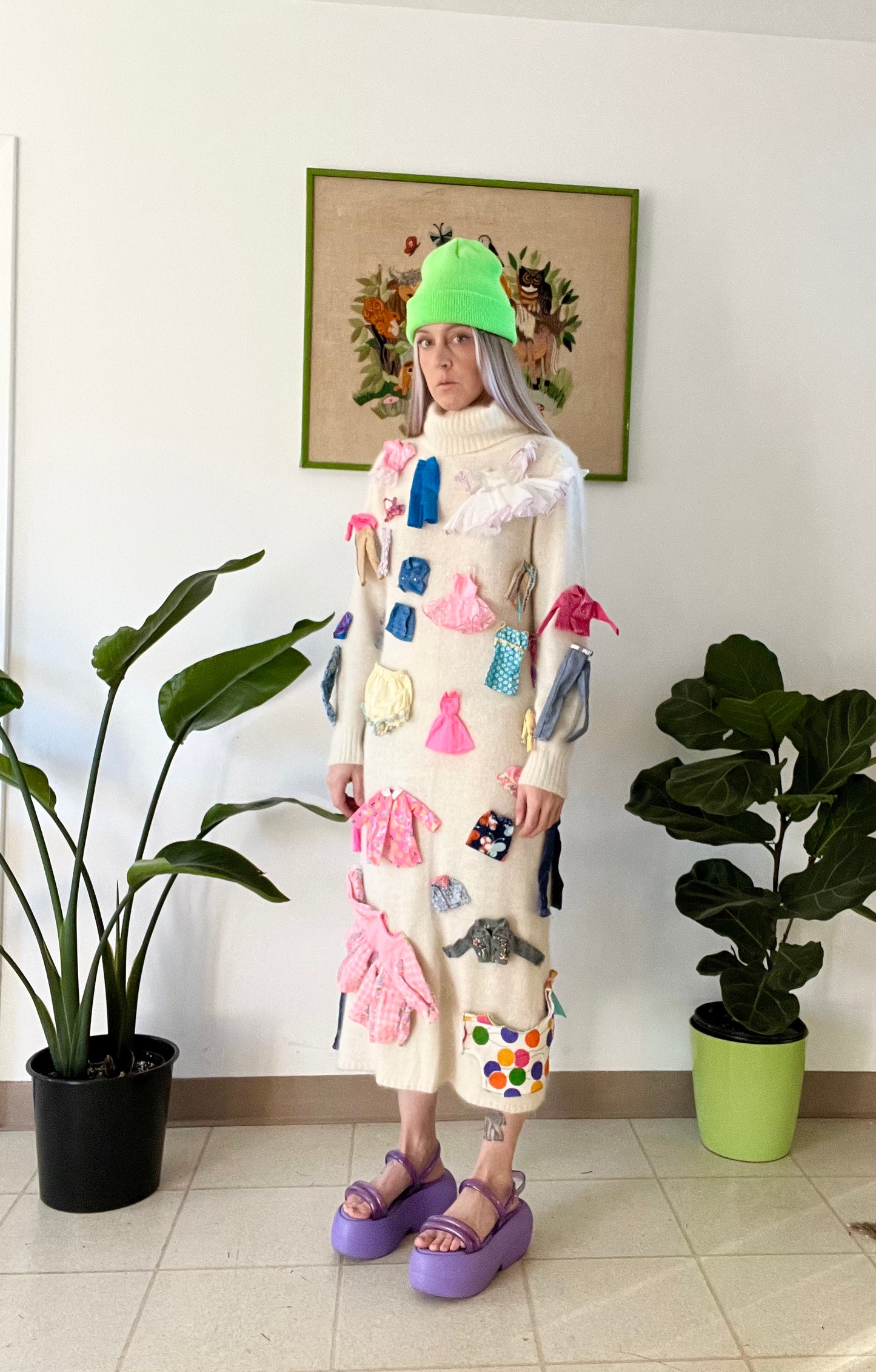 Reworked Angora Barbie Clothes Maxi Dress