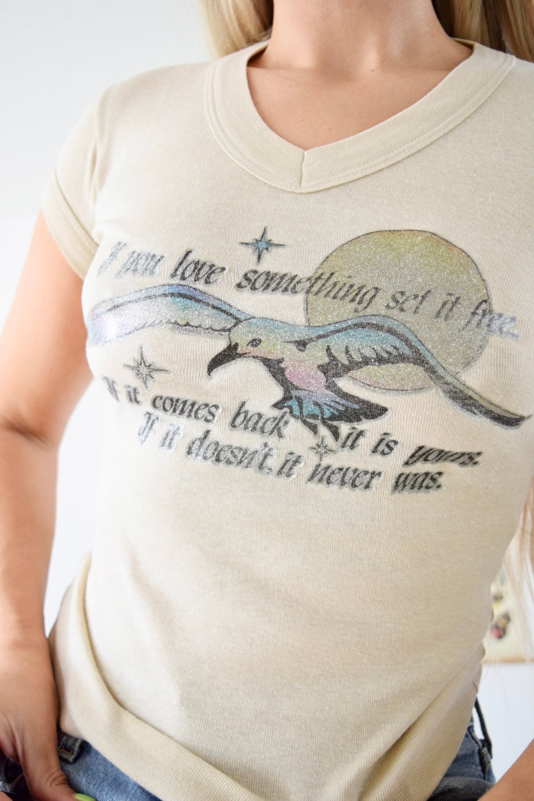 70s Iron On Novelty Tee - XS/Small