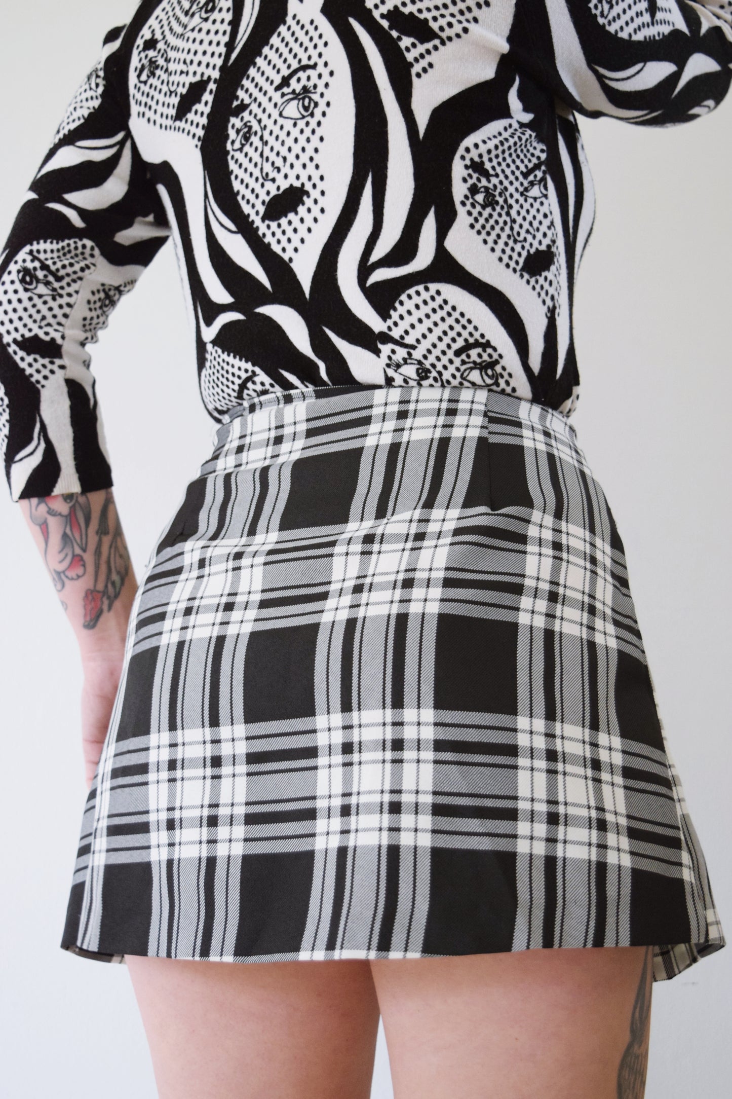 90S PLAID TENNIS SKIRT - 25" WAIST