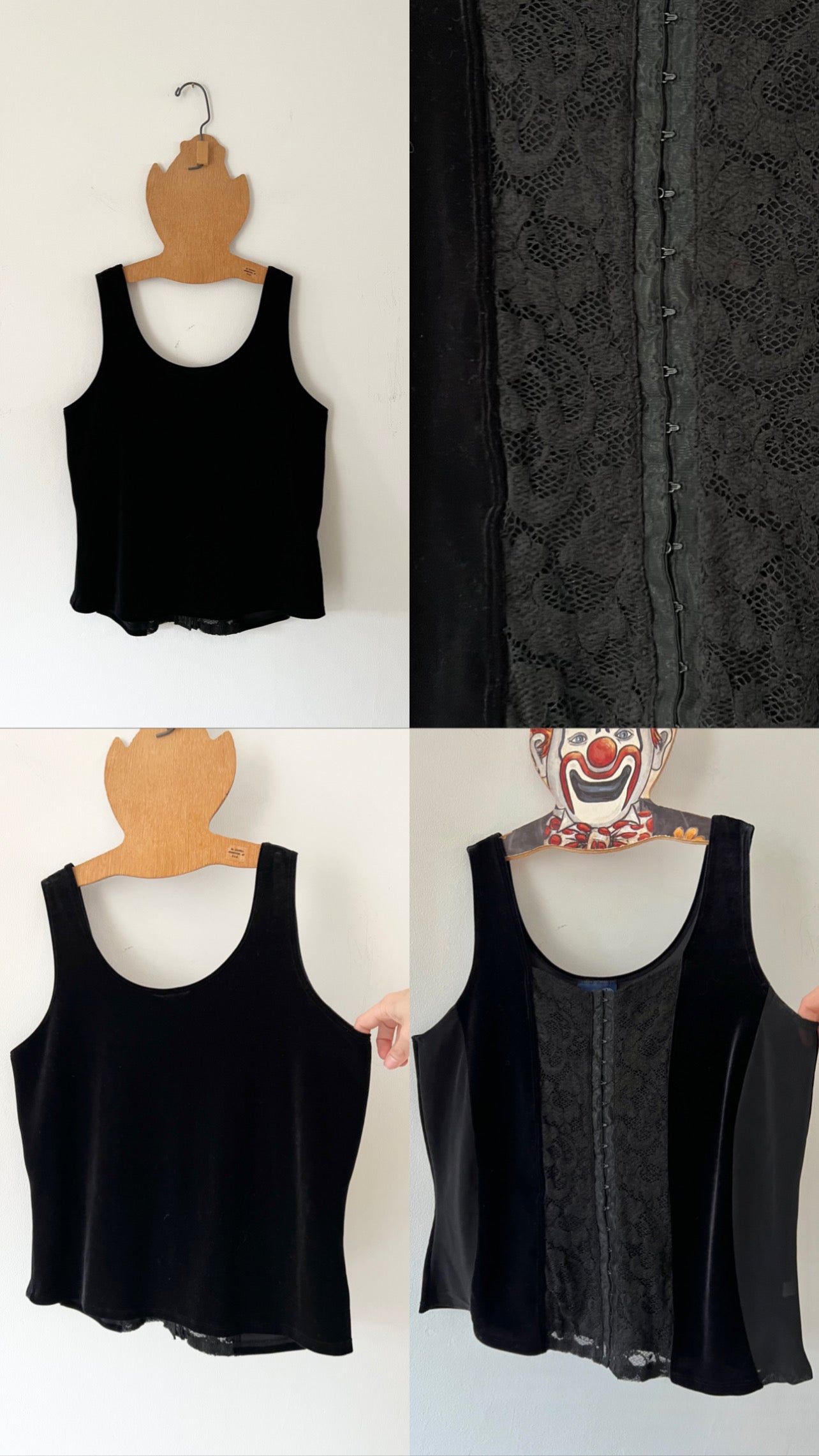 Y2K Goth Fairy Velvet Bustier Tank - L-1X