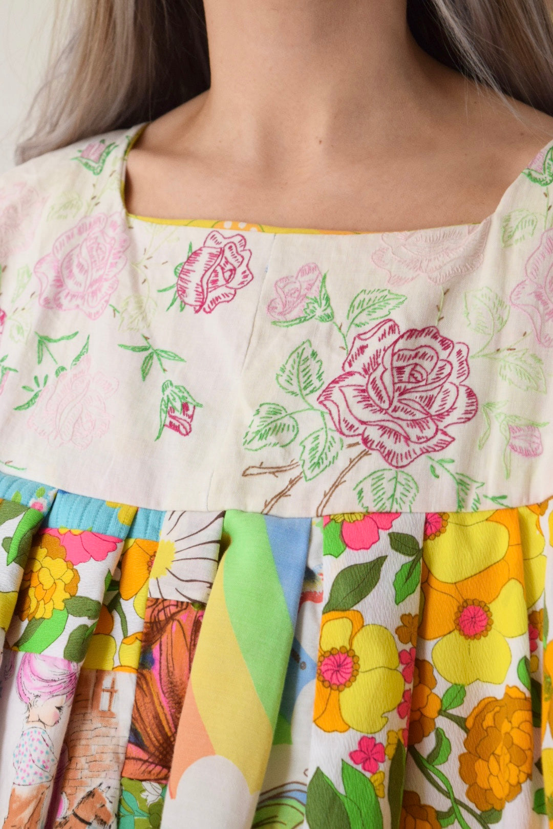 OWLEPHANT ORIGINAL DREAM PATCHWORK MIDI DRESS