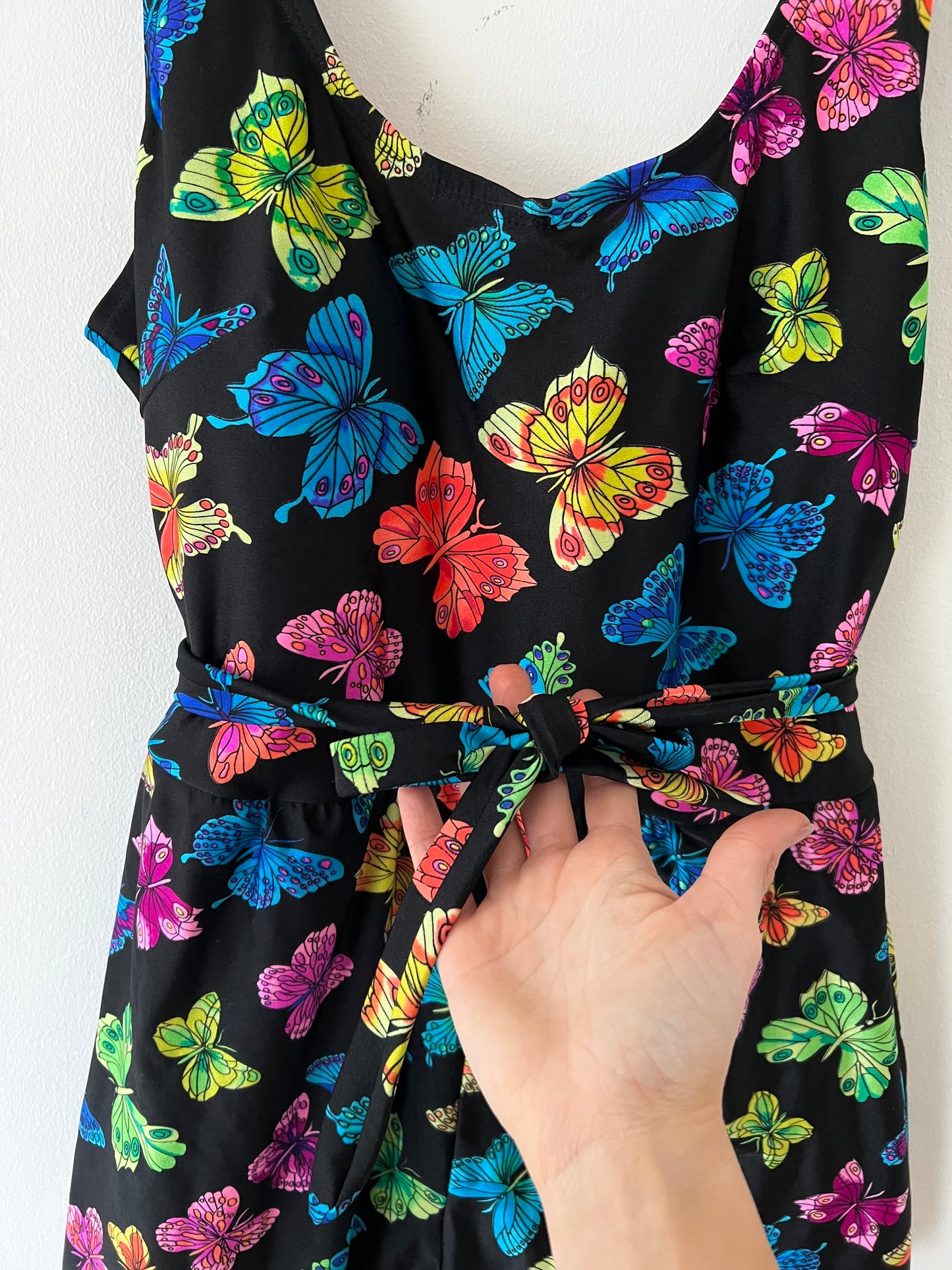 90s Technicolor Butterfly Swimsuit