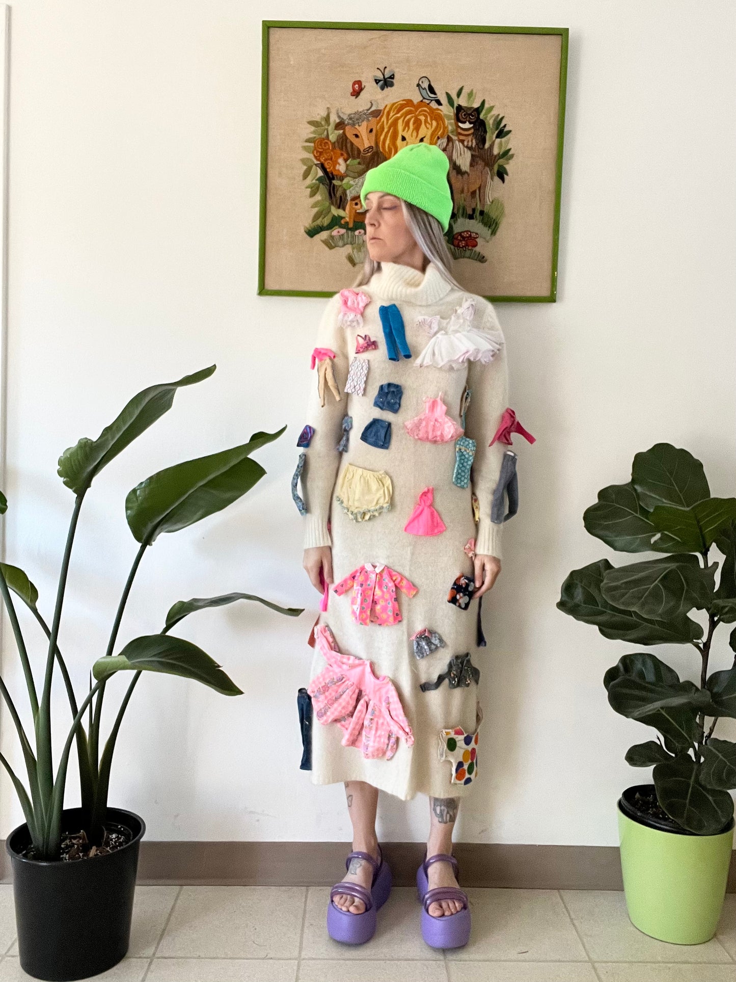 Reworked Angora Barbie Clothes Maxi Dress