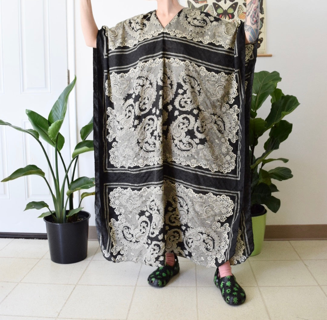 80s Silky Caftan Dress