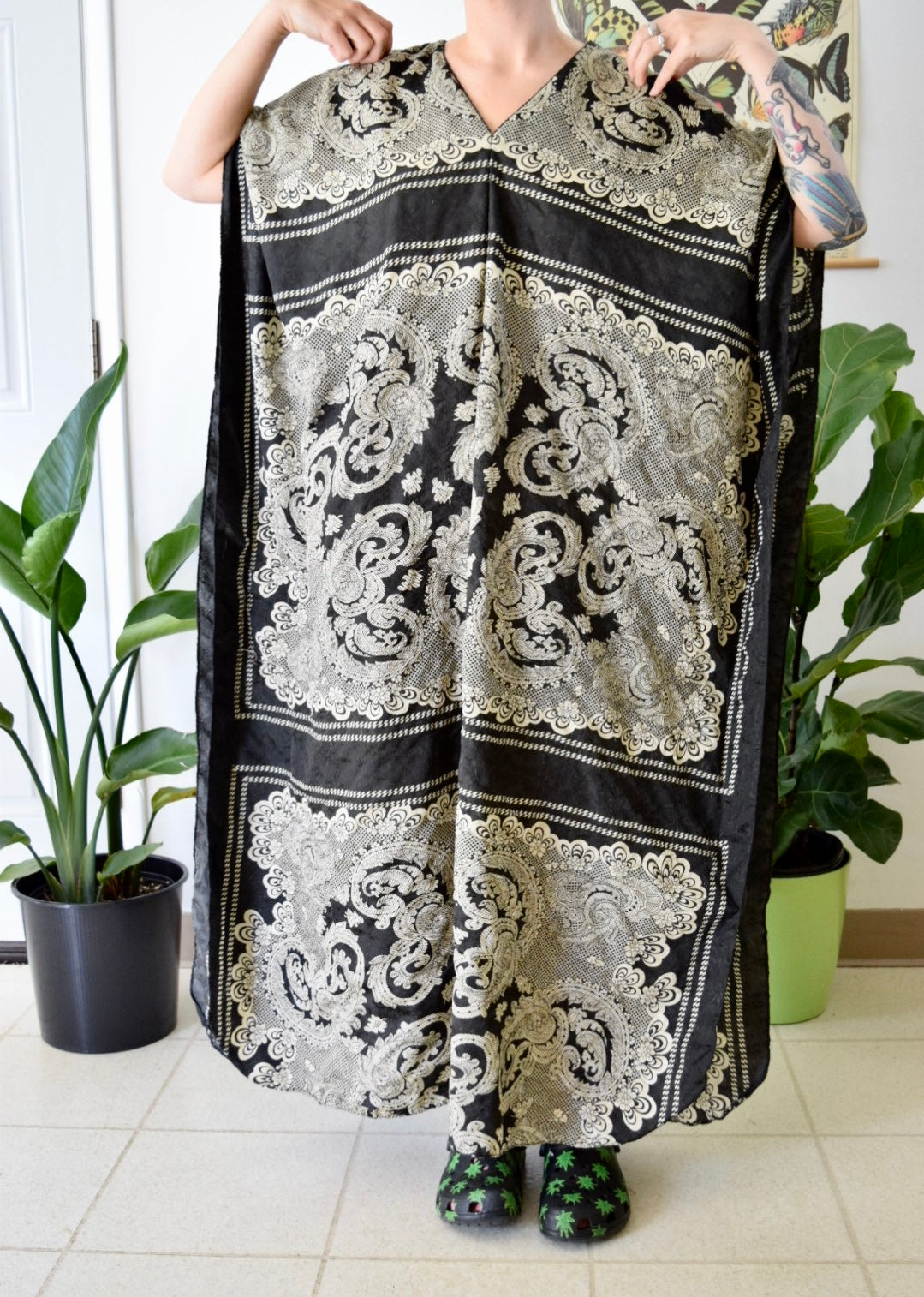 80s Silky Caftan Dress