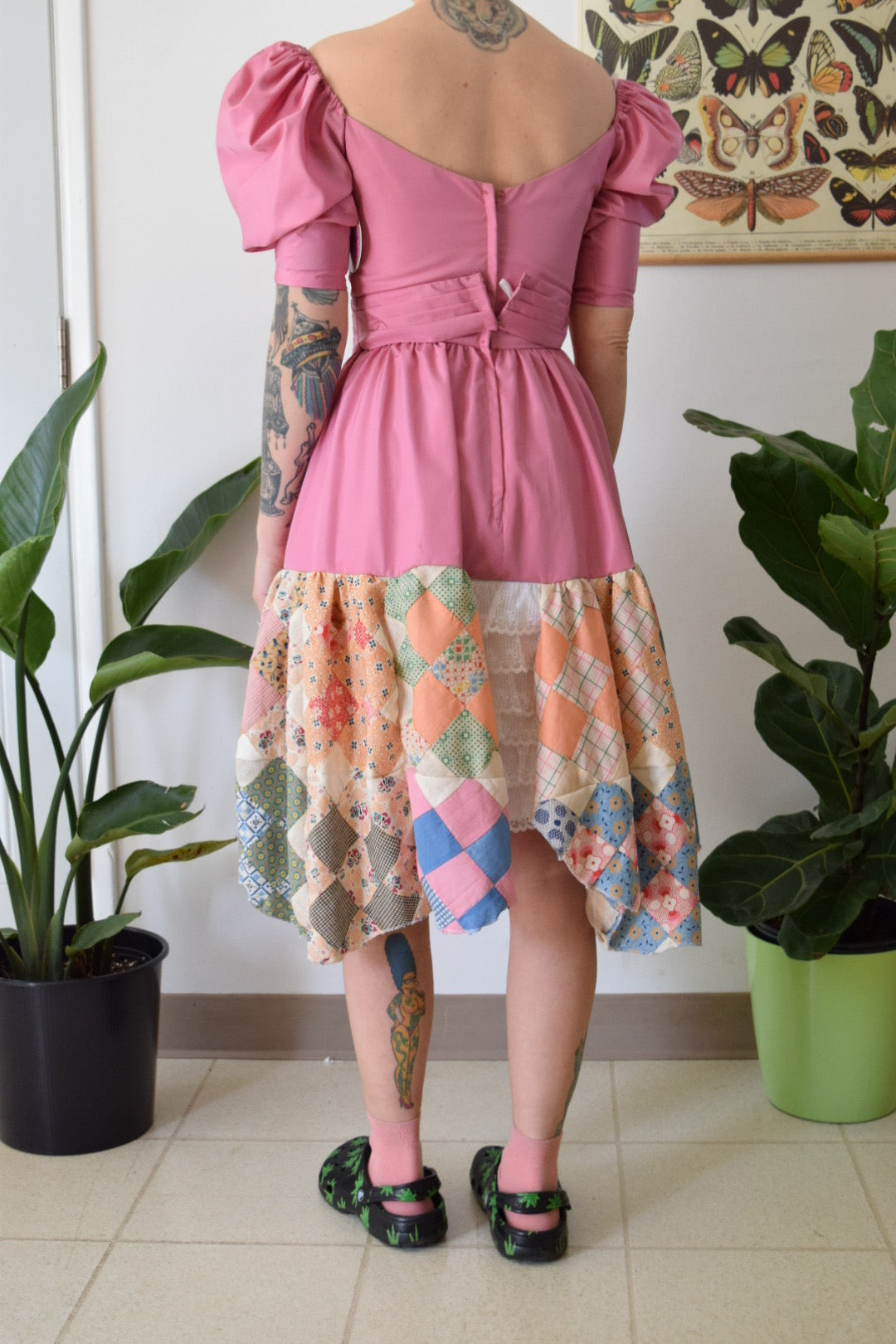 UPCYCLED PRINCESS-CORE MIDI DRESS