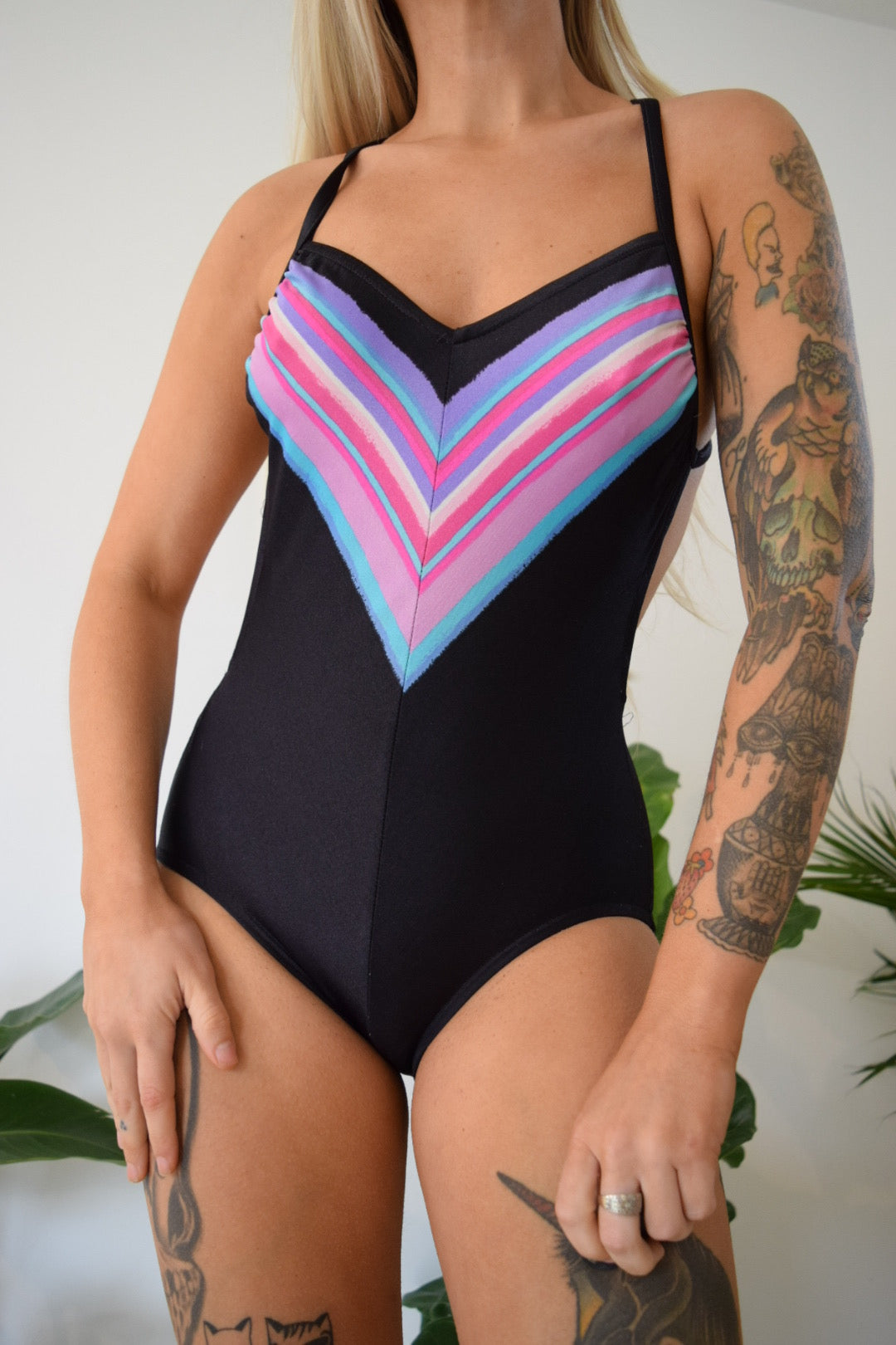 70s Black One Piece - XS/Small