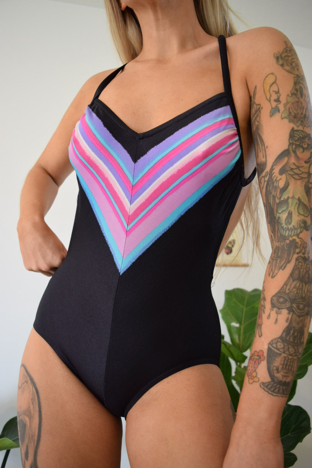 70s Black One Piece - XS/Small