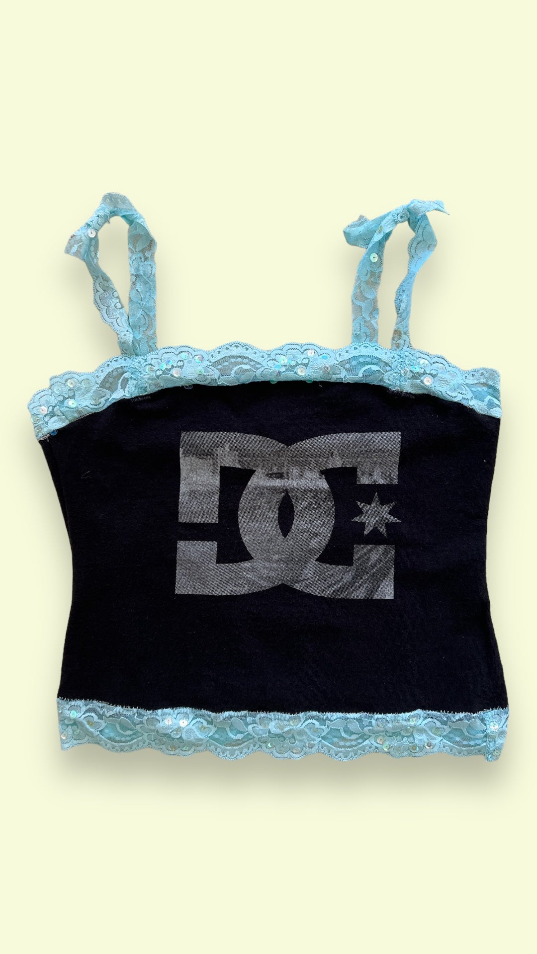 Reworked DC lace trim cami