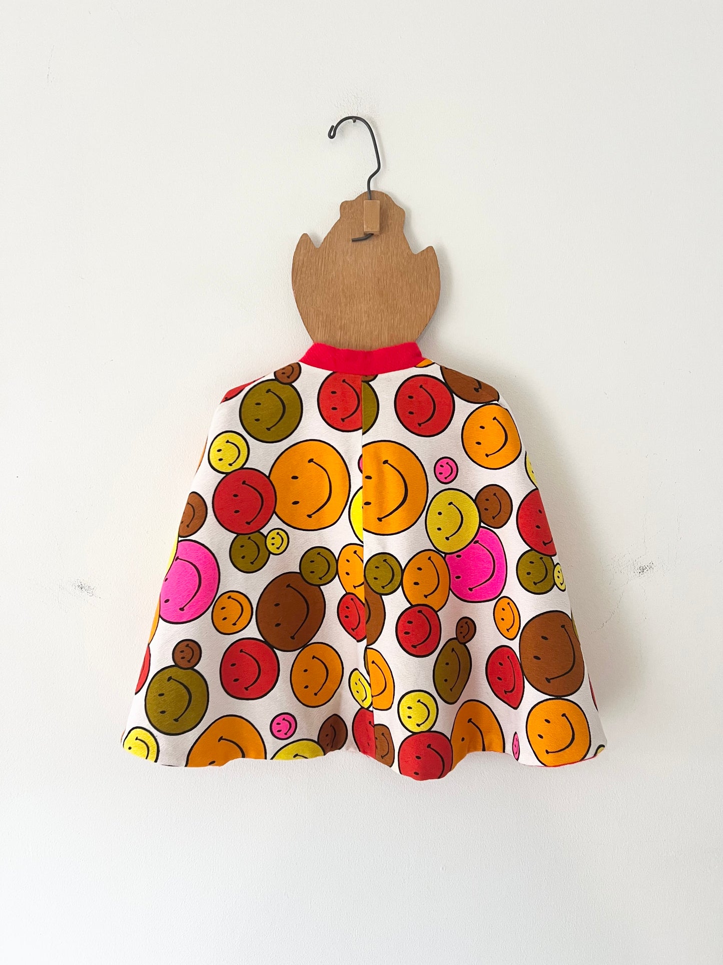 70s handmade Technicolor smiley cape