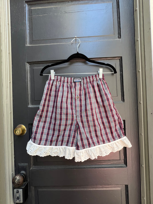 Reworked Red gingham bloomer shorts