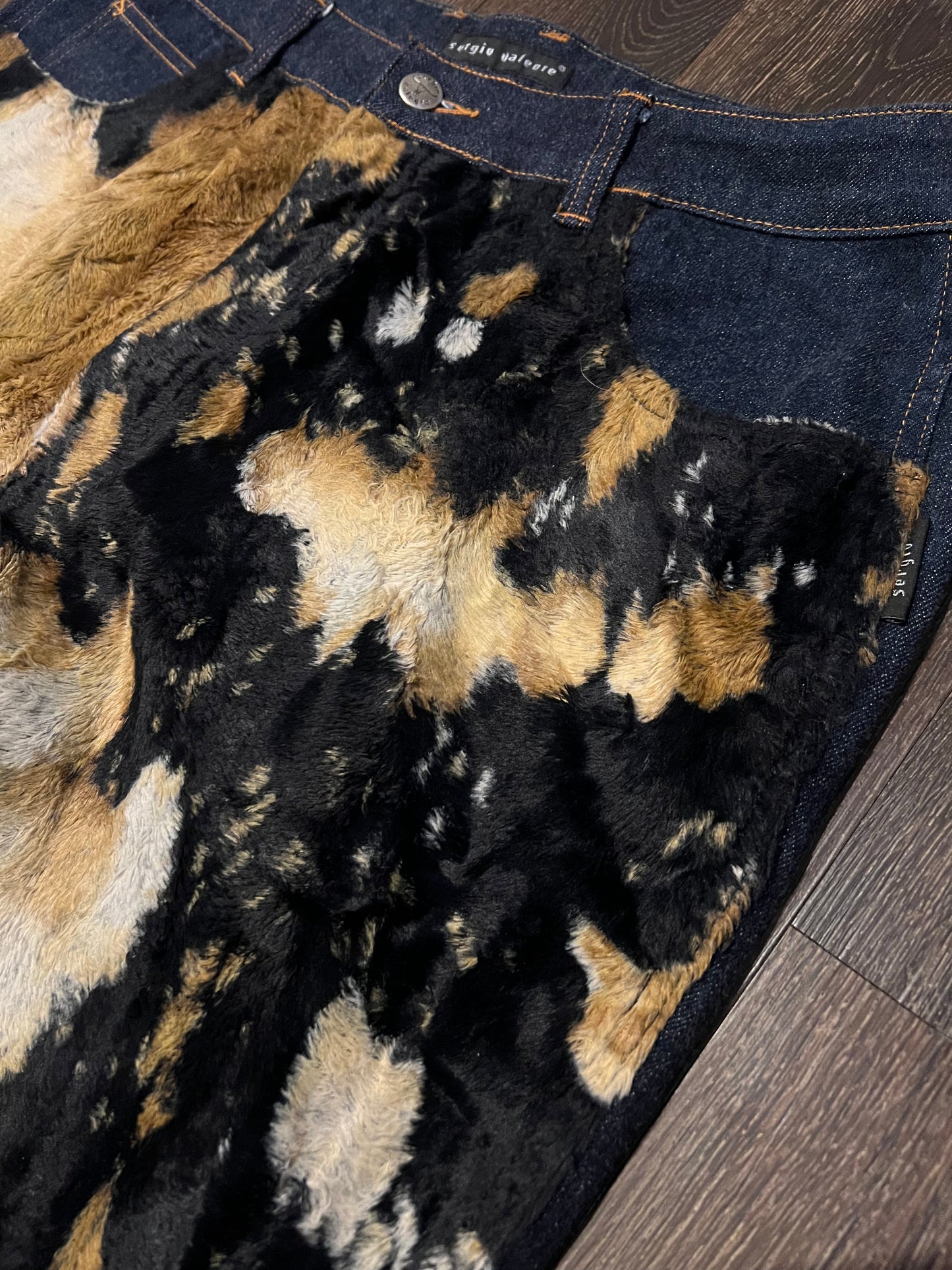 Y2K SERGIO VALENTE faux cow hide jeans