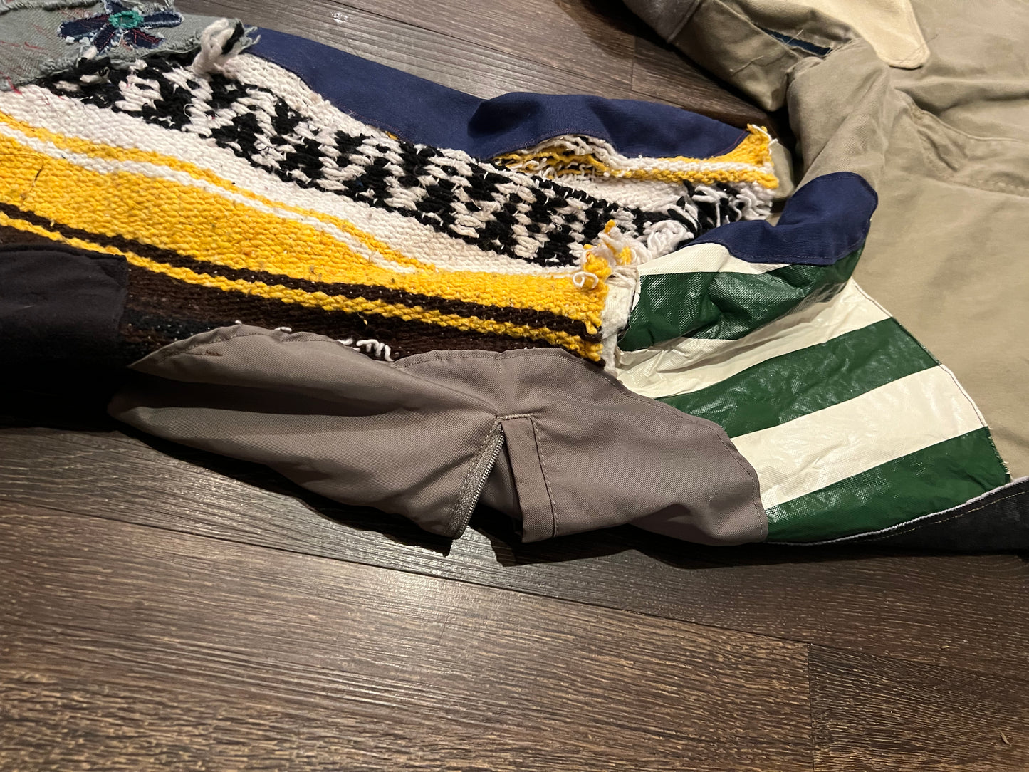 Reworked Mixed Media Patchwork KHACKI pants