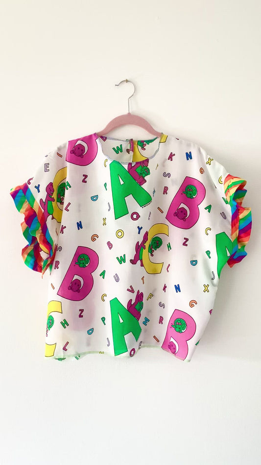 UPCYCLED BARNEY BLOUSE - M/L