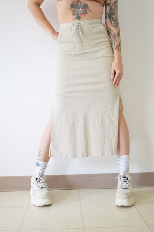 Y2K KHAKI MIDI - SMALL