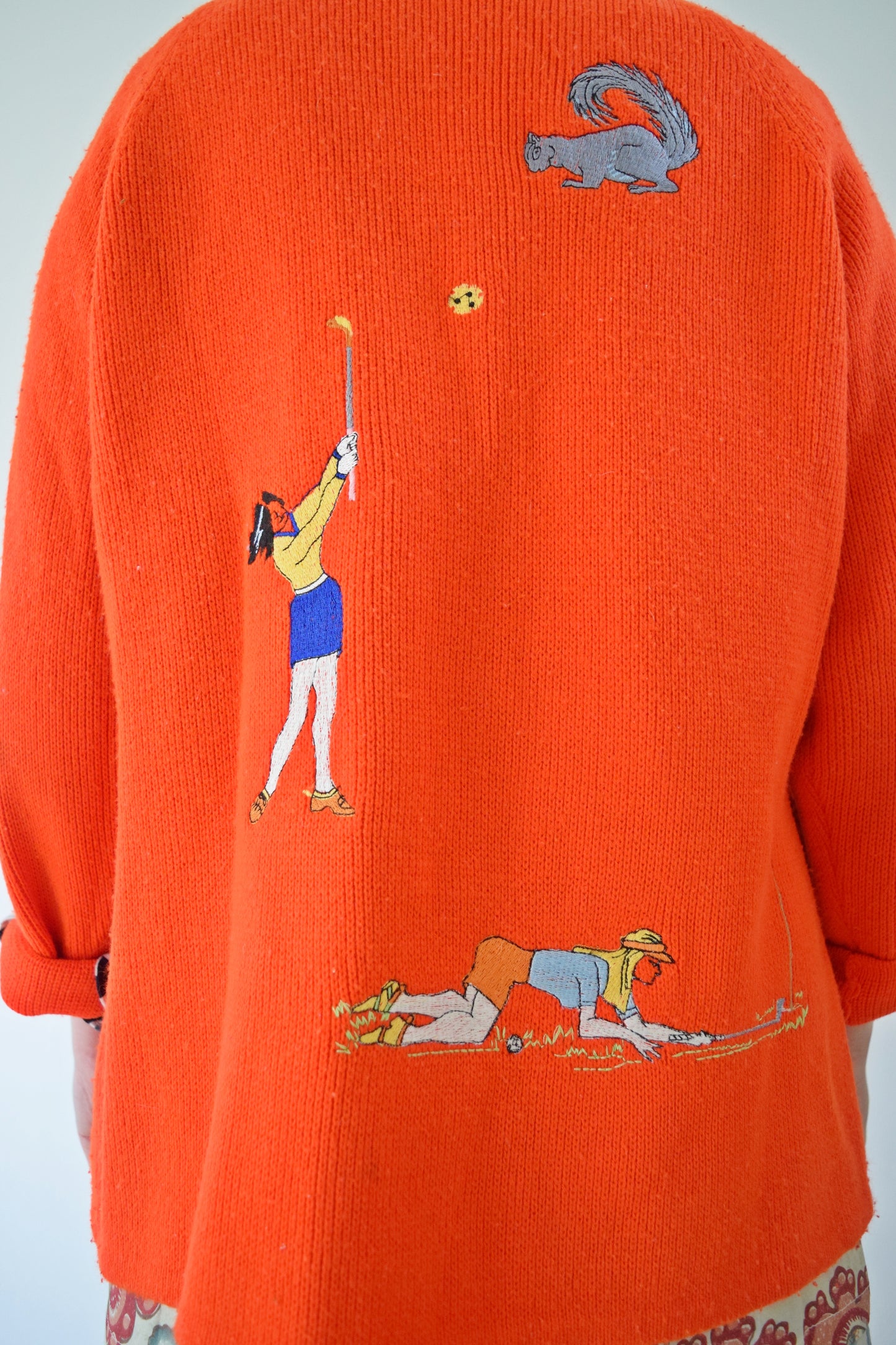 60S GOLF LADY EMBROIDERED CARDIGAN - M