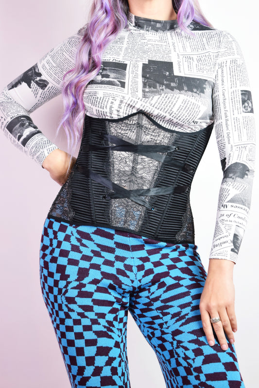 Y2K GOTH UNDERBOOB CORSET - SMALL