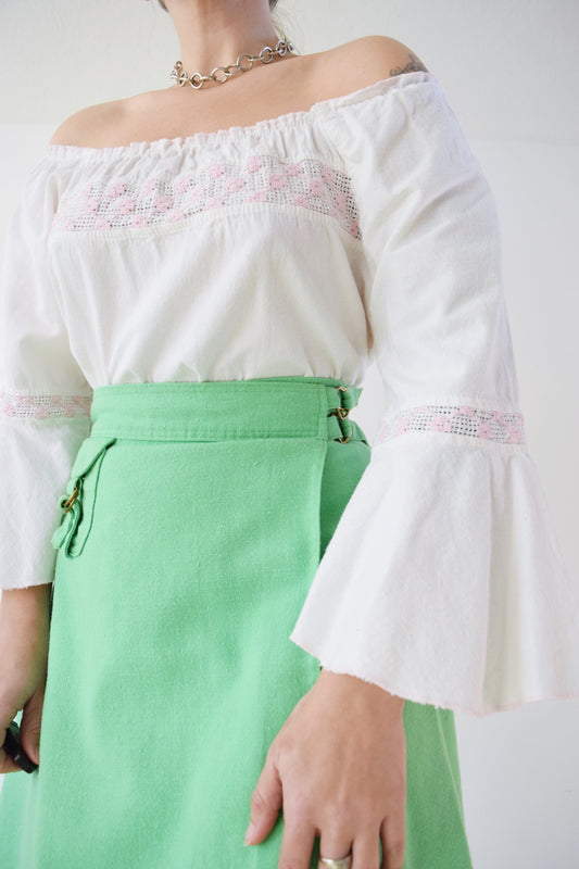 70s BELL SLEEVE BLOUSE - M/L