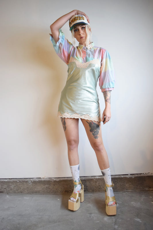 90s MINT SLIP DRESS - XS