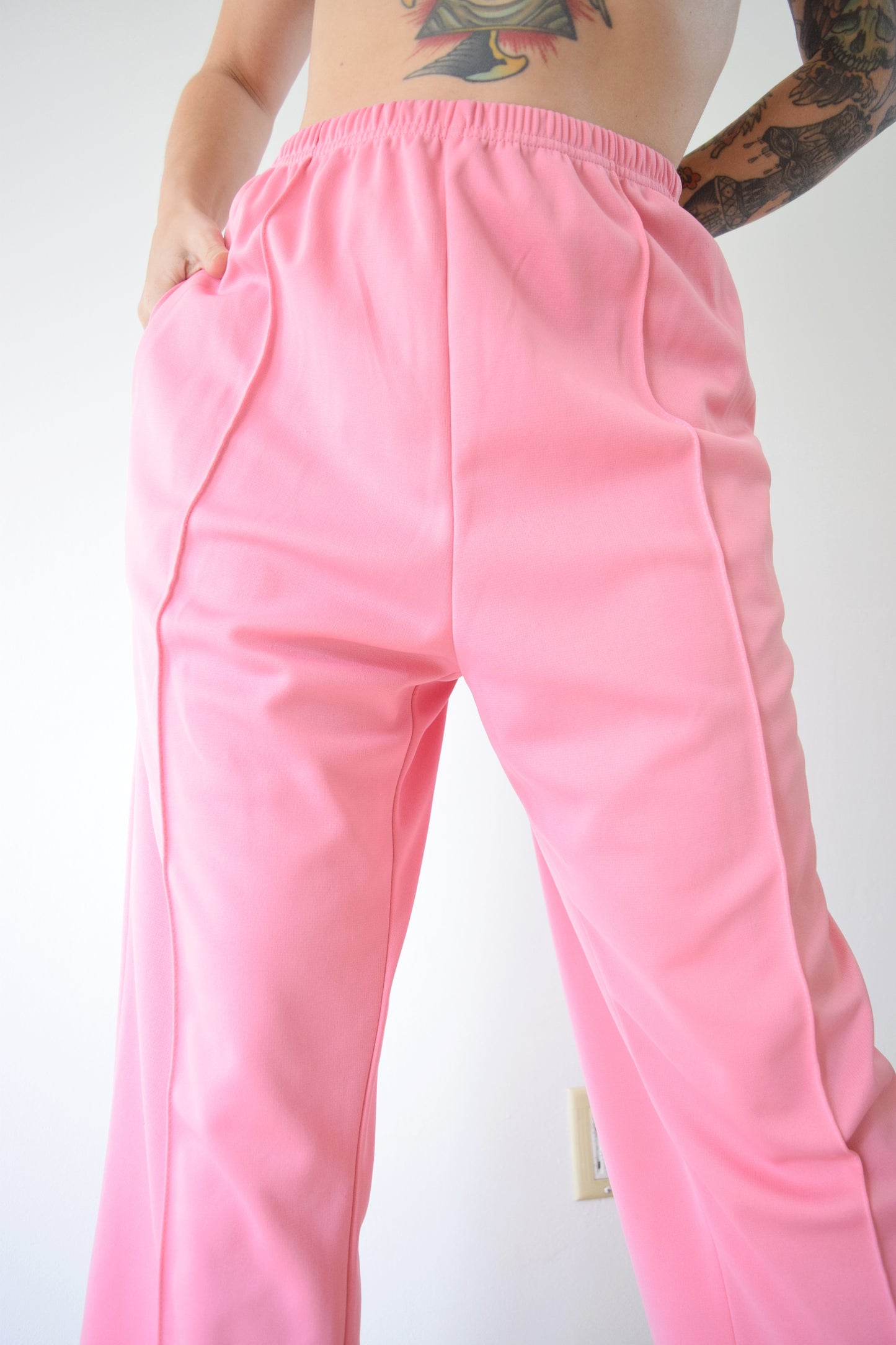 80s PINK TROUSERS - LARGE