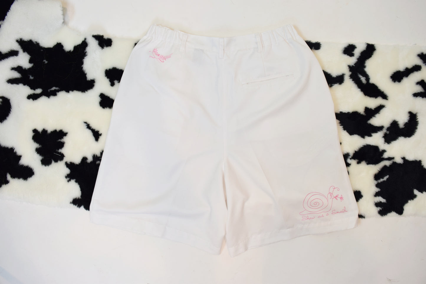 90s REWORKED MILKY WHITE PLEATED SHORTS - 28"