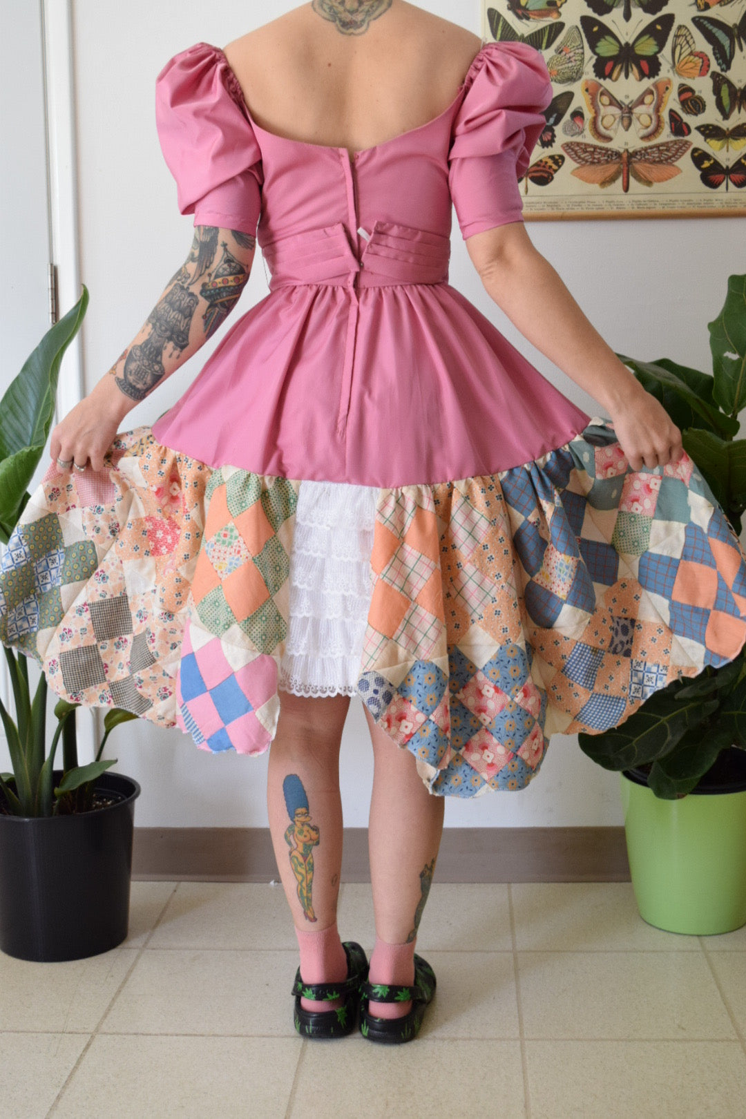 UPCYCLED PRINCESS-CORE MIDI DRESS