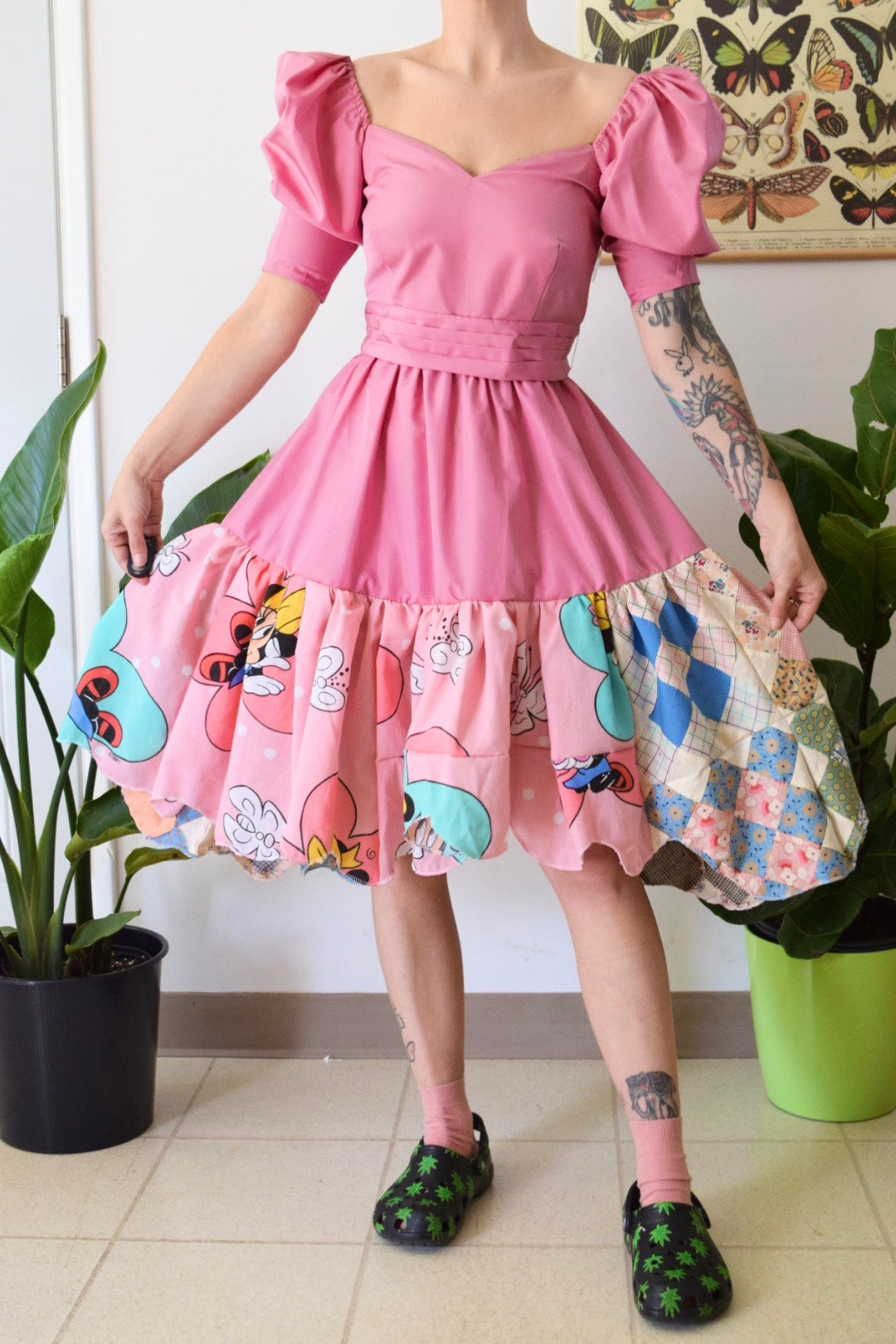 UPCYCLED PRINCESS-CORE MIDI DRESS