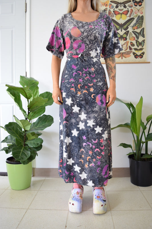 90s Stars n Moon Maxi Dress